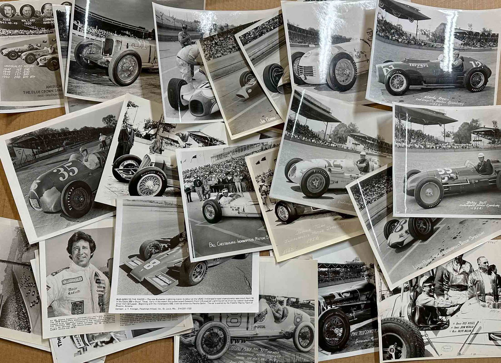Racing Photos: Collection of 8 x 10 racing photos, various photo studios 1920's - 1970's, 100 (+). Marty Himes Racing Museum Collection, Bay Shore New York