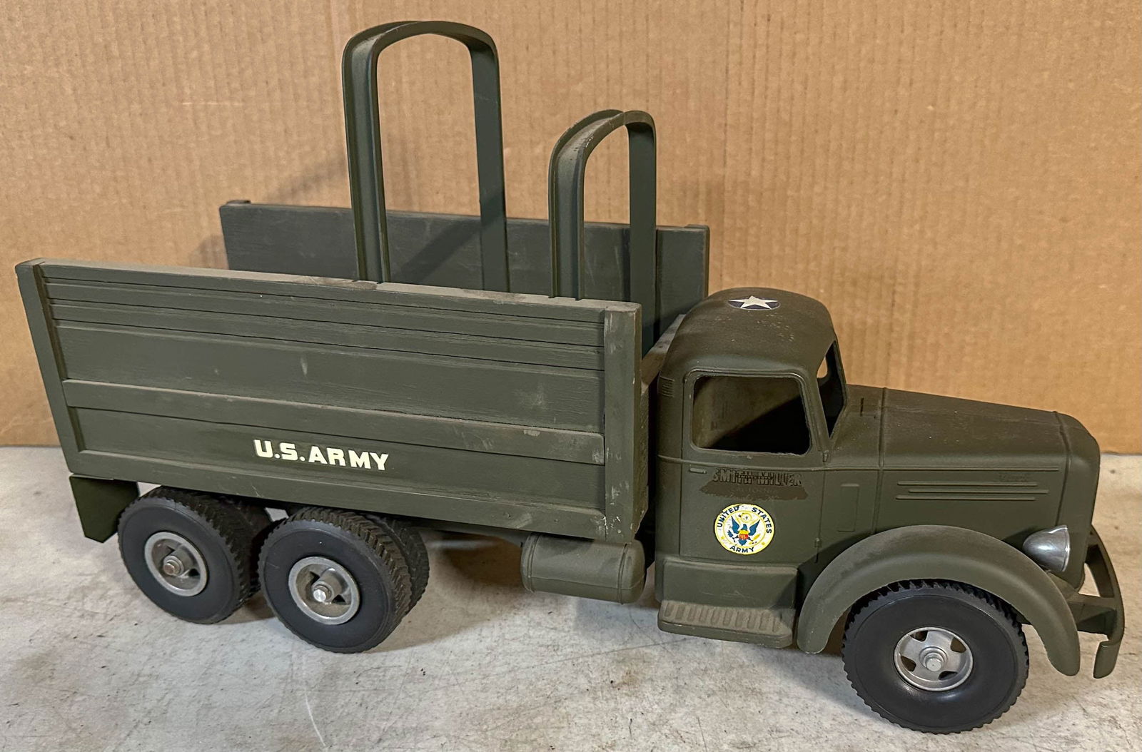 Smith Miller Truck: Ca 1950's Smith Miller army truck, 17 long, appears to be original. Meltz Collection, Columbia County New York.
