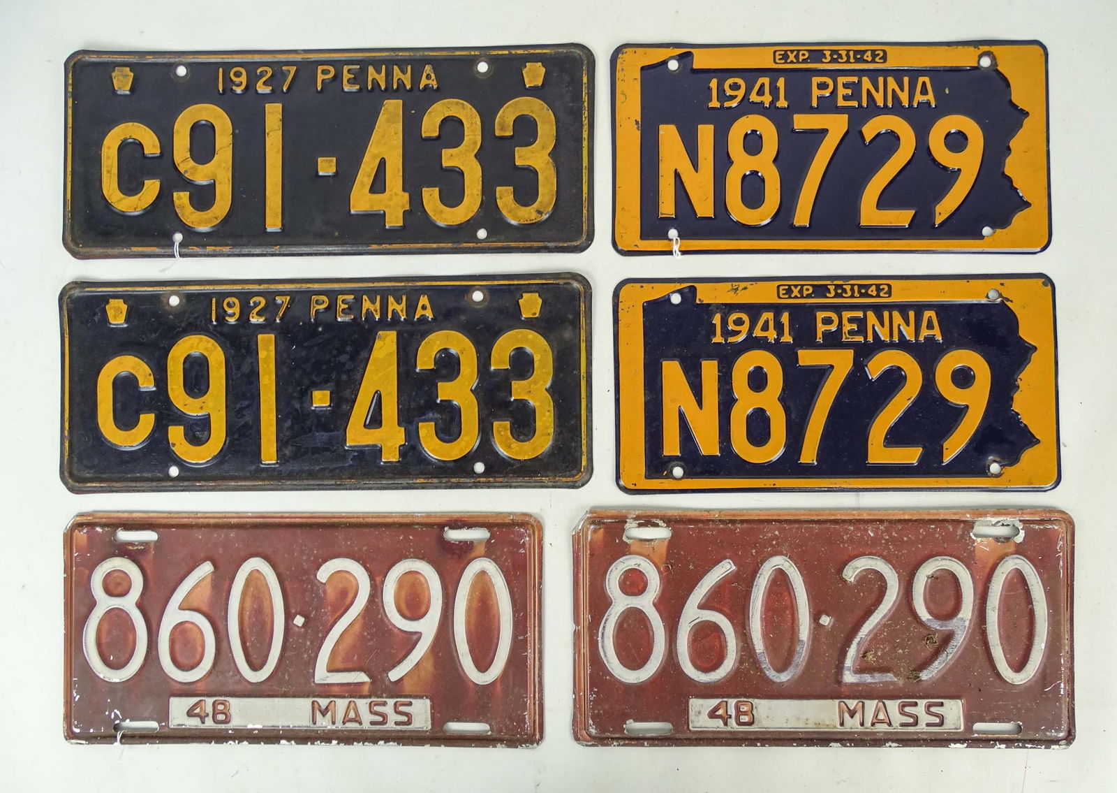 3 Pair Auto License Plates (1 of 7)