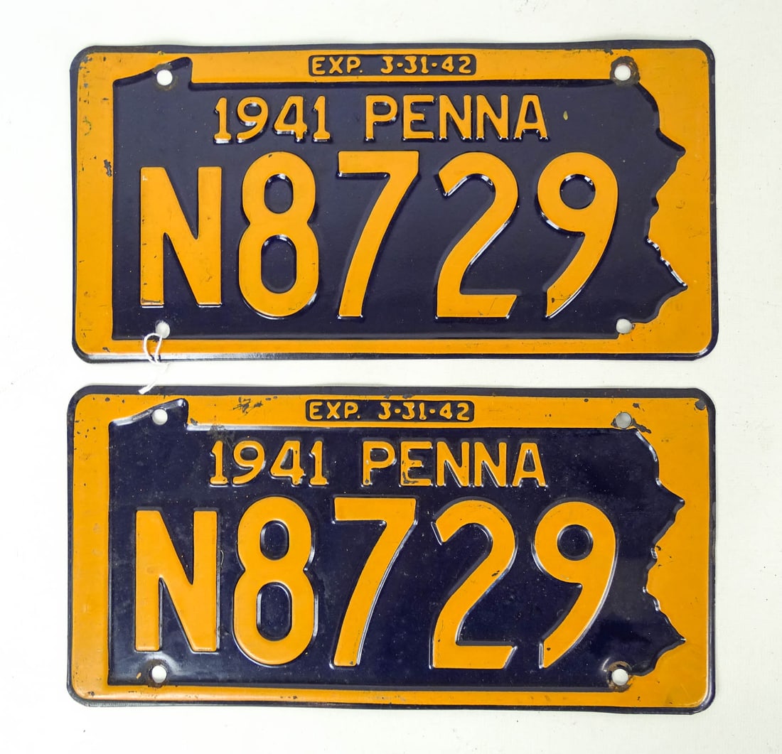 3 Pair Auto License Plates - 4