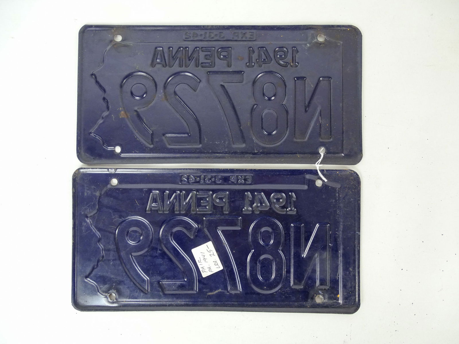 3 Pair Auto License Plates - 5