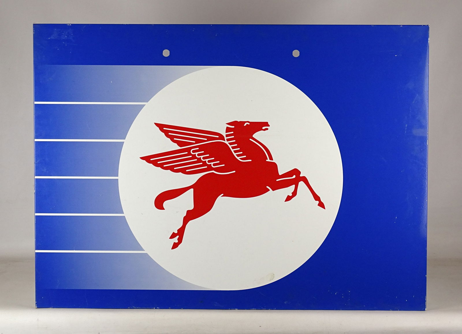 Mobil Pegasus Sign: Metal Mobil Pegasus sign. 30" x 41". Meltz Collection, Columbia County New York.