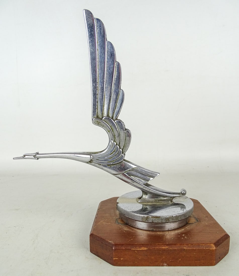 Oakland Pontiac Radiator Mascot: Oakland Pontiac radiator mascot on base, C. 1931. 8 3/4" Ht.