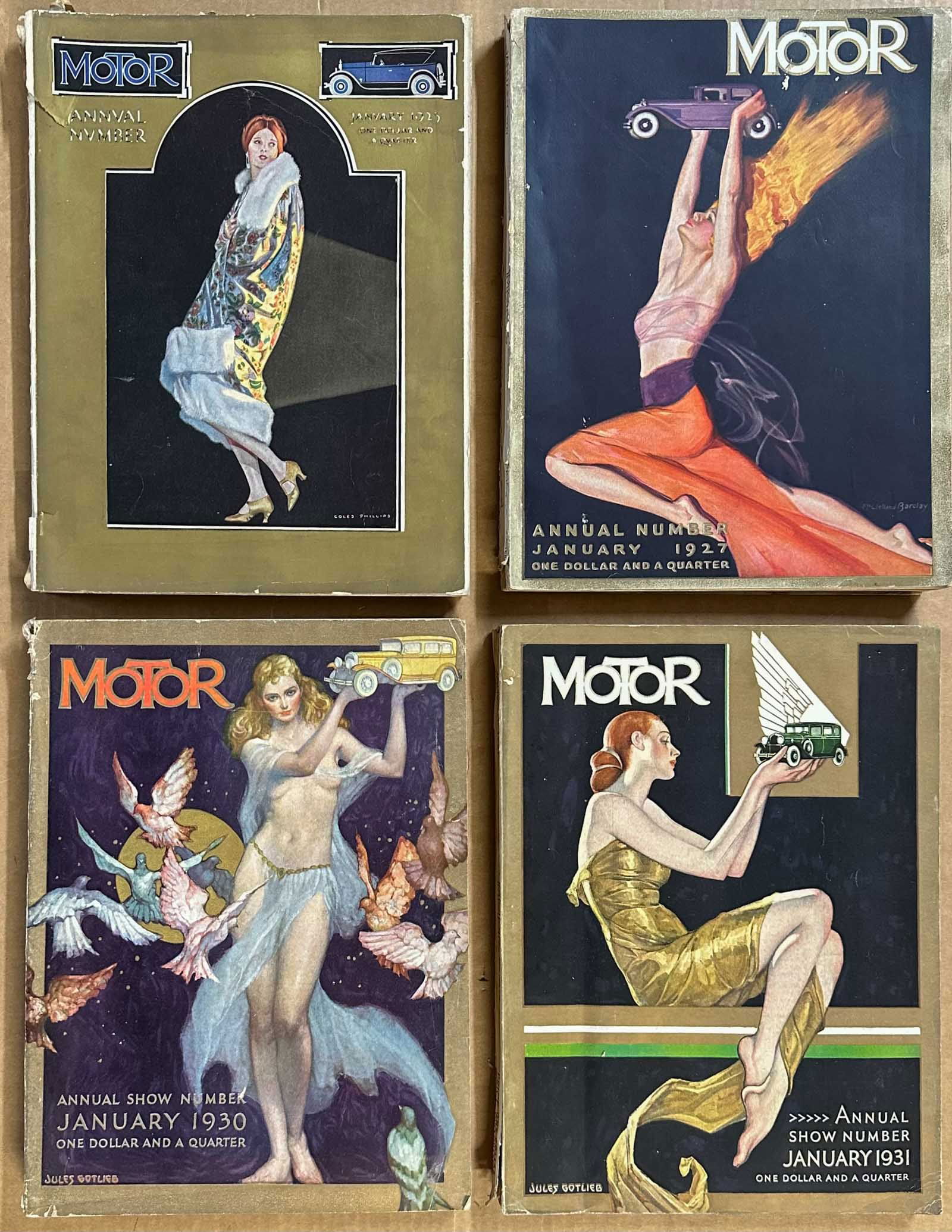 Motor Magazines: Four annual show issues of Motor magazine, 1925, 1927, 1930, 1931, each issue has 300 (+) pages.