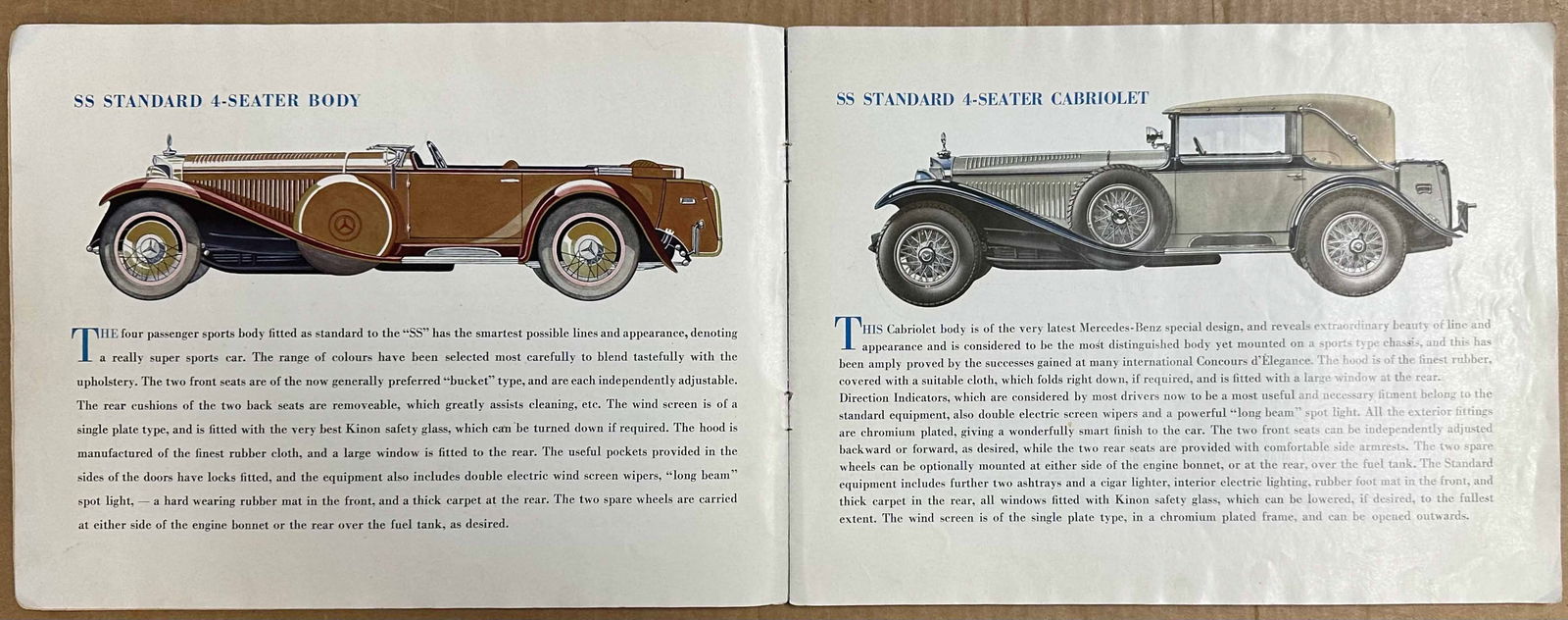 1930's Mercedes Benz Catalog: Mid 1930's Mercedes Benz Model SS sales catalog, English text, 8 pages, 11.5 x 8.5, vg condition