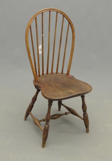 19th c. Windsor Chair: 19th c. hoop back seven spindle Windsor chair. 17" seat Ht., 37 1/4" overall Ht.