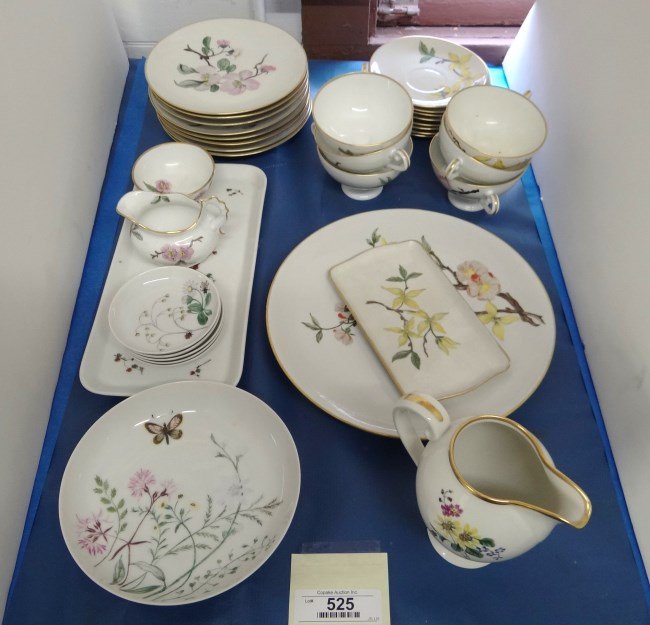 Porcelain Czech Dinnerware: Set of over 20 pcs. Czech dinnerware including plates, cups and saucers etc., one cup chipped.