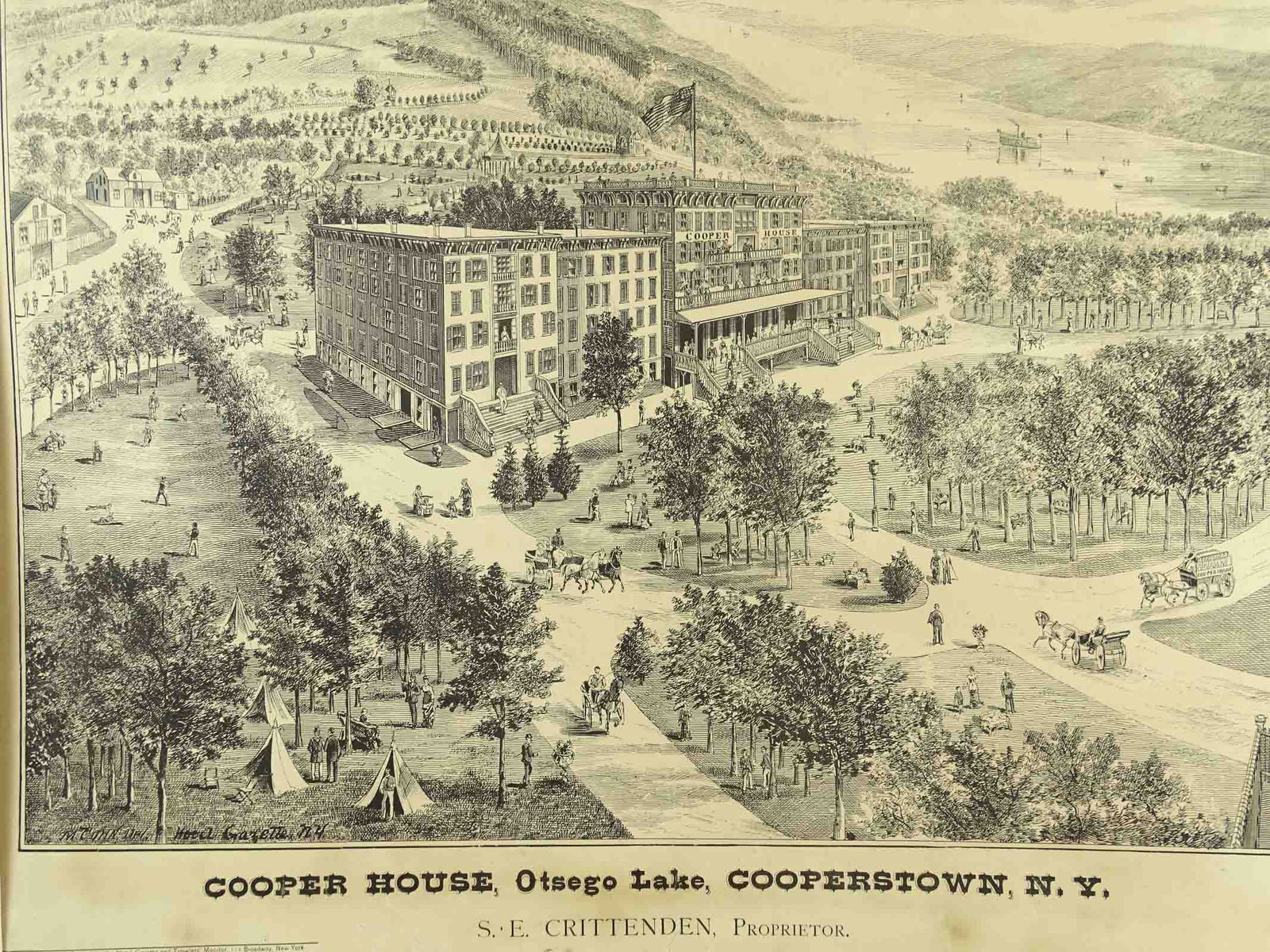 19th c. Print Cooperstown N.Y. - 2