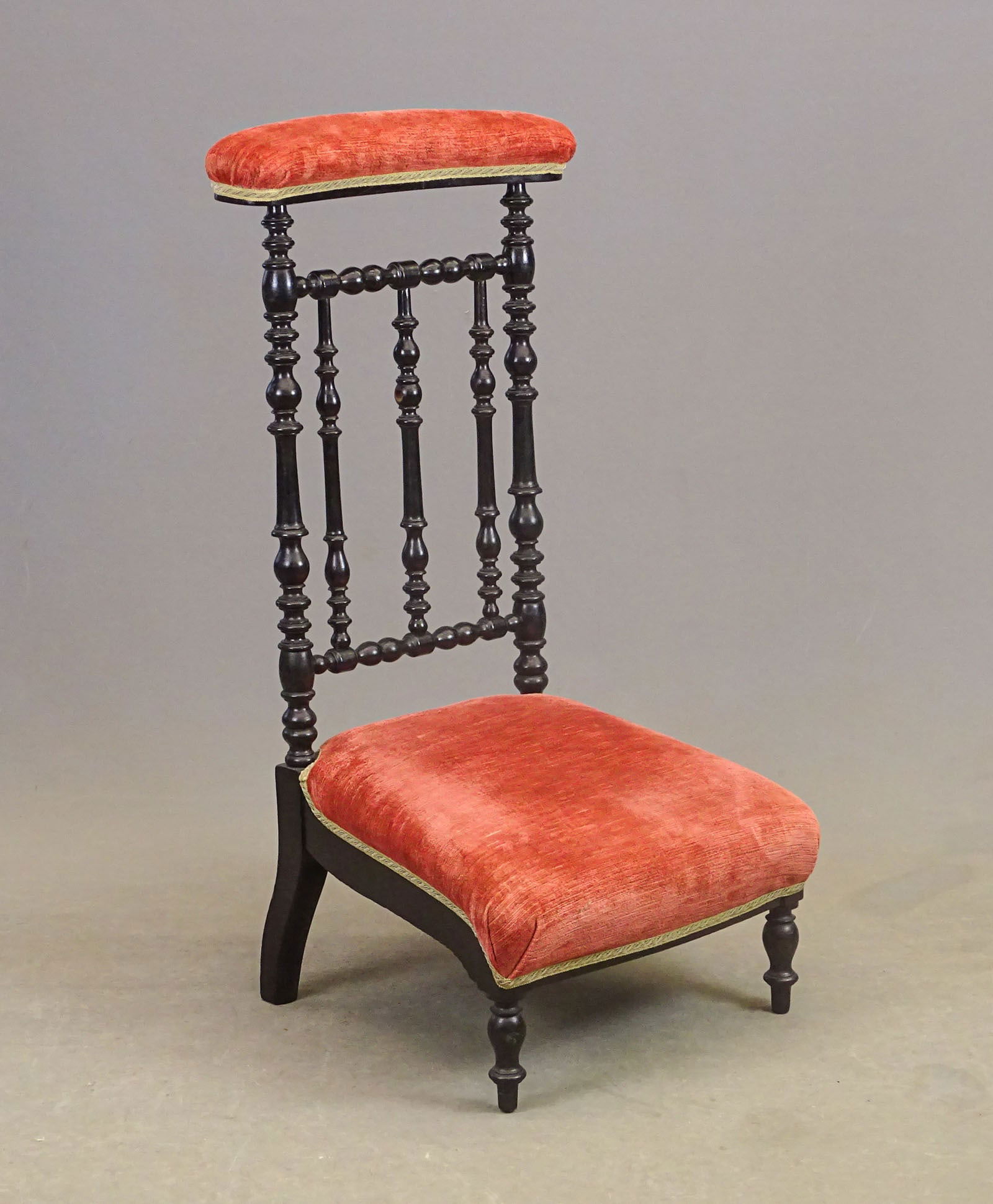 19th c. Continental "prie-dieu" (prayer) Chair: 19th c. Continental "prie-dieu" (prayer) Chair. Ebonized. 11" seat Ht., 37" overall Ht..