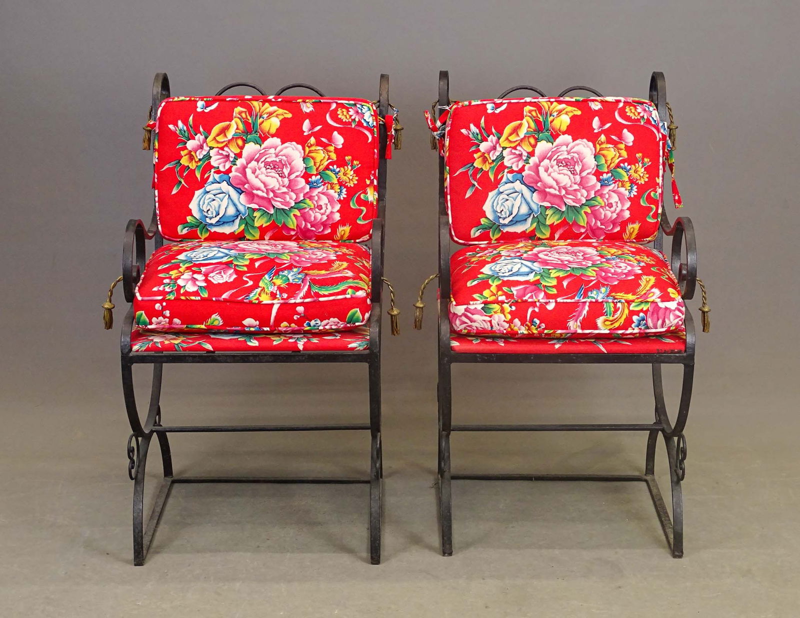 Pair Wrought Iron Chairs - 2