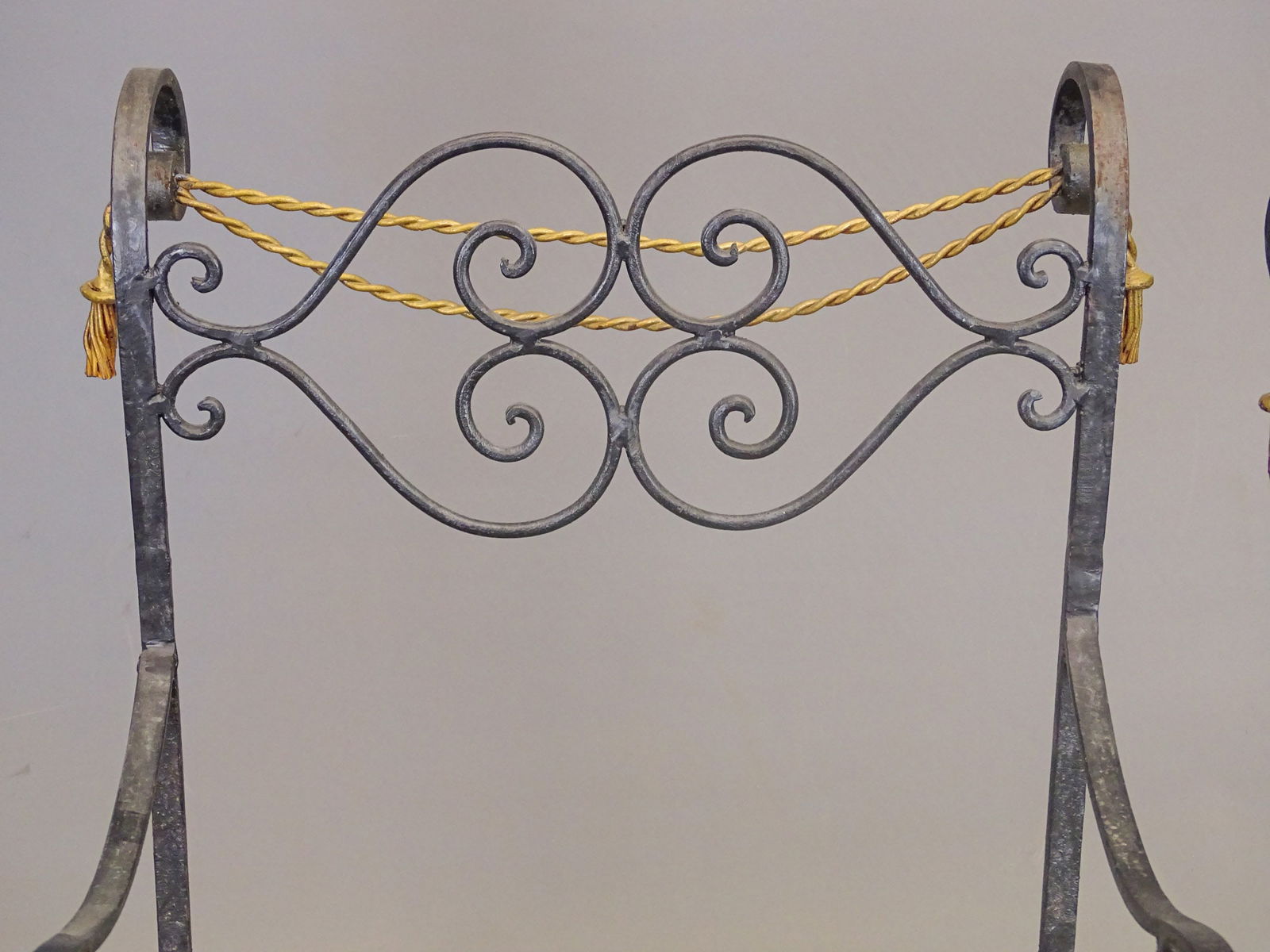 Pair Wrought Iron Chairs - 5