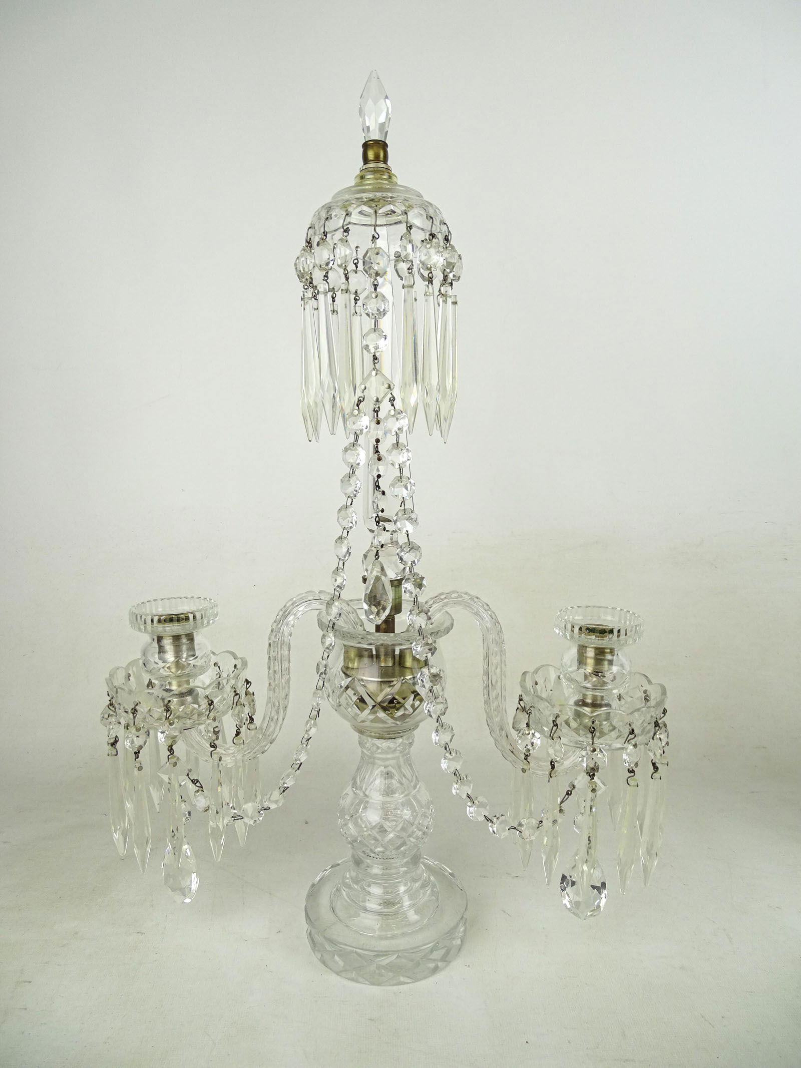 Pair Crystal Candelabra - 2
