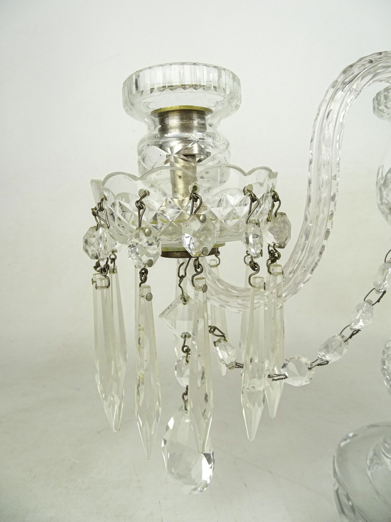 Pair Crystal Candelabra - 5