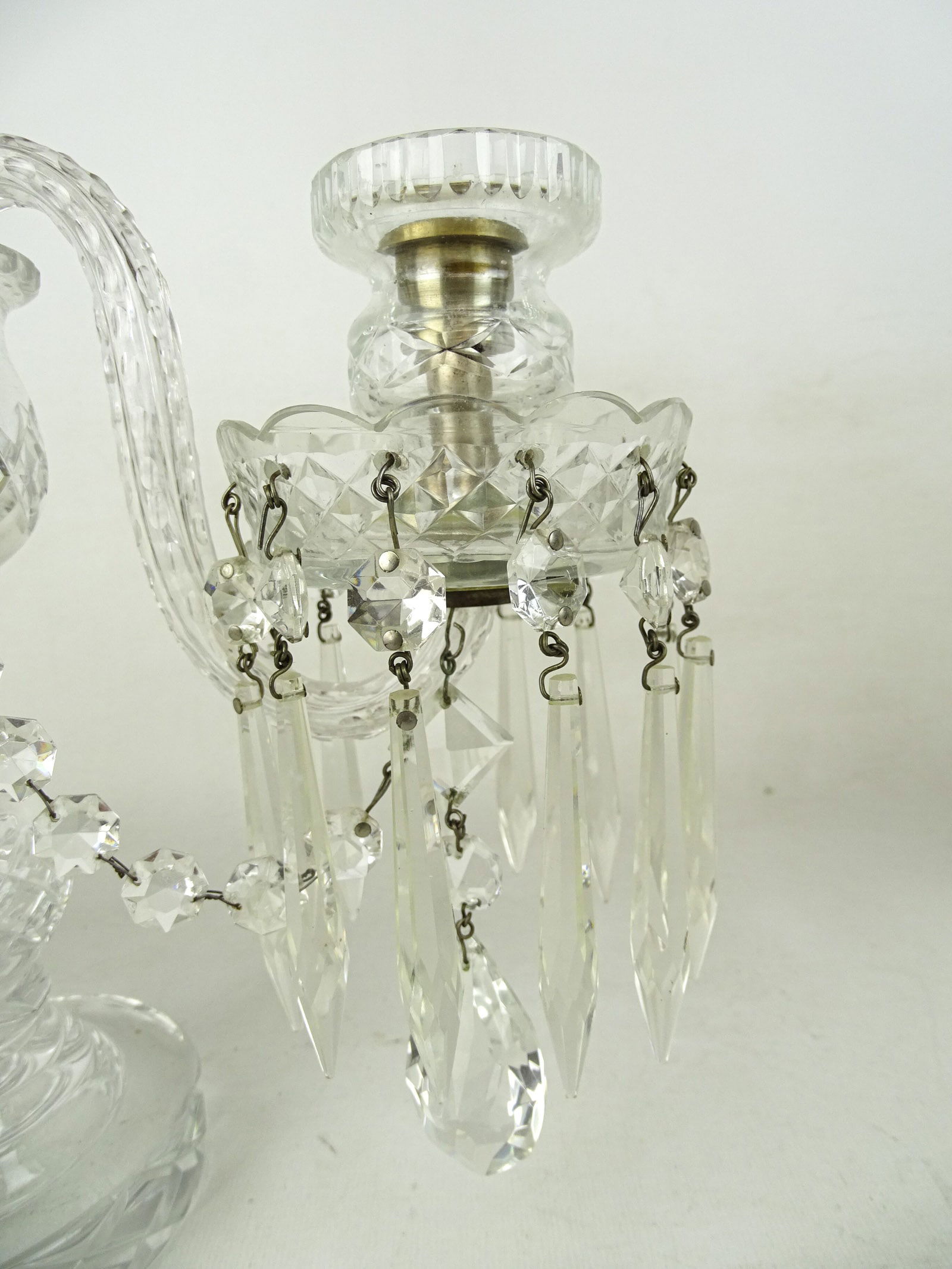 Pair Crystal Candelabra - 6