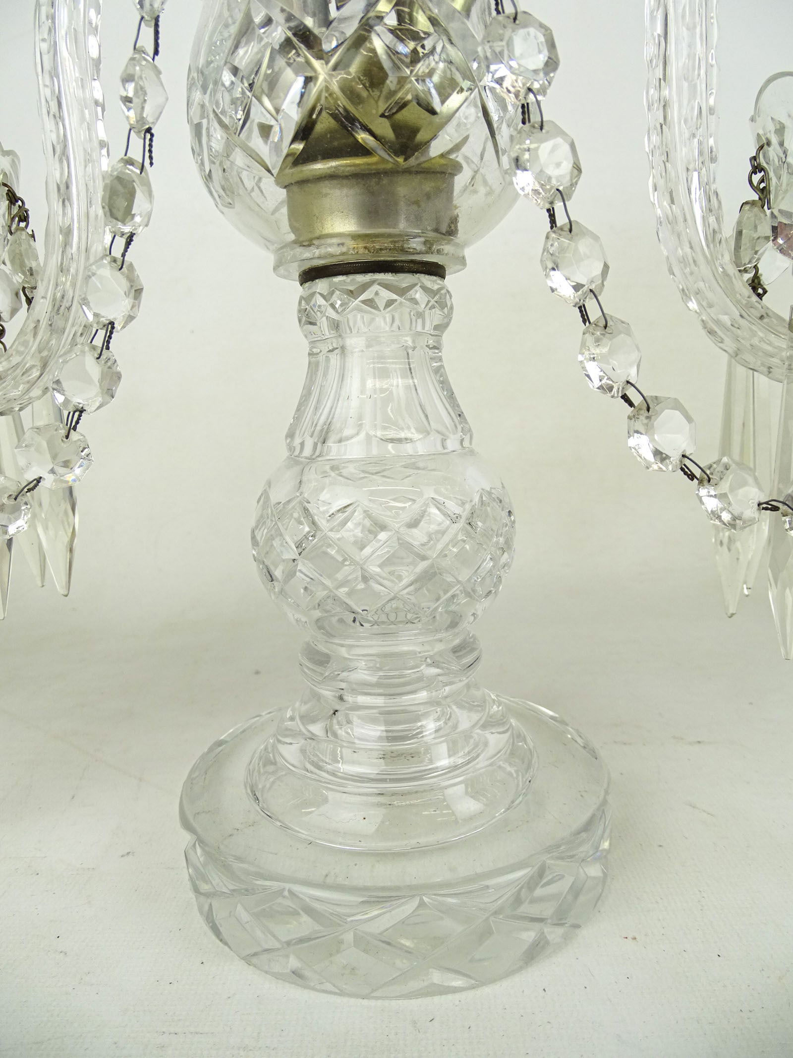 Pair Crystal Candelabra - 7