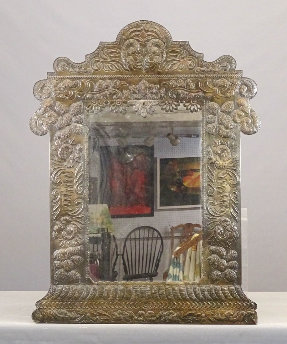 Mexican Tin Mirror: Mexian tin mirror. 46" x 35".