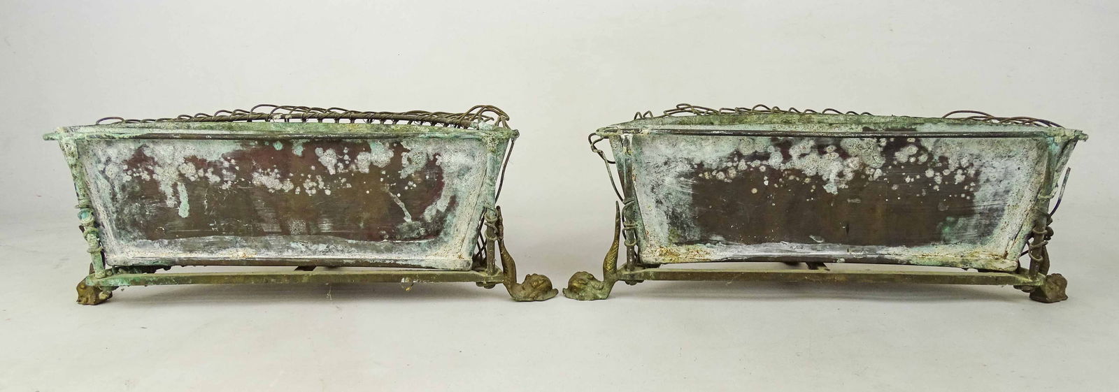 Pair French Brass Planters - 5