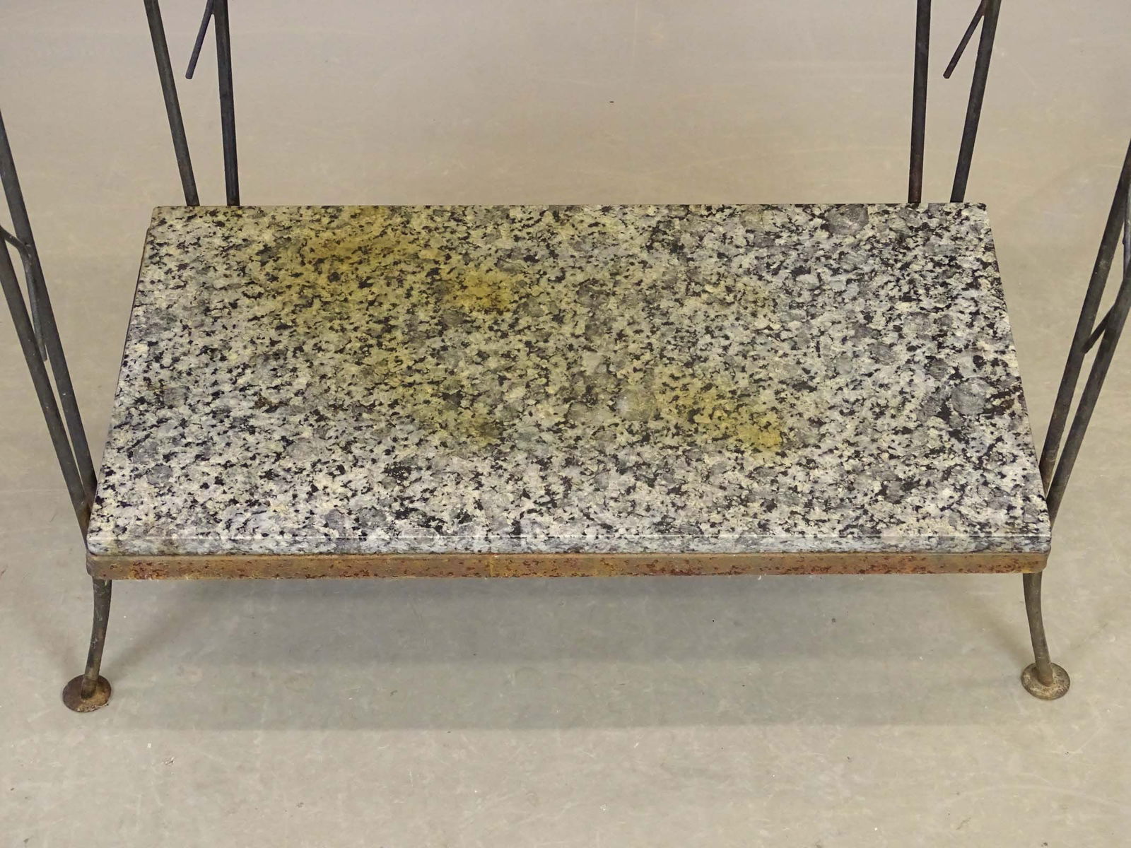 Marble Top Wrought Iron Stand - 3