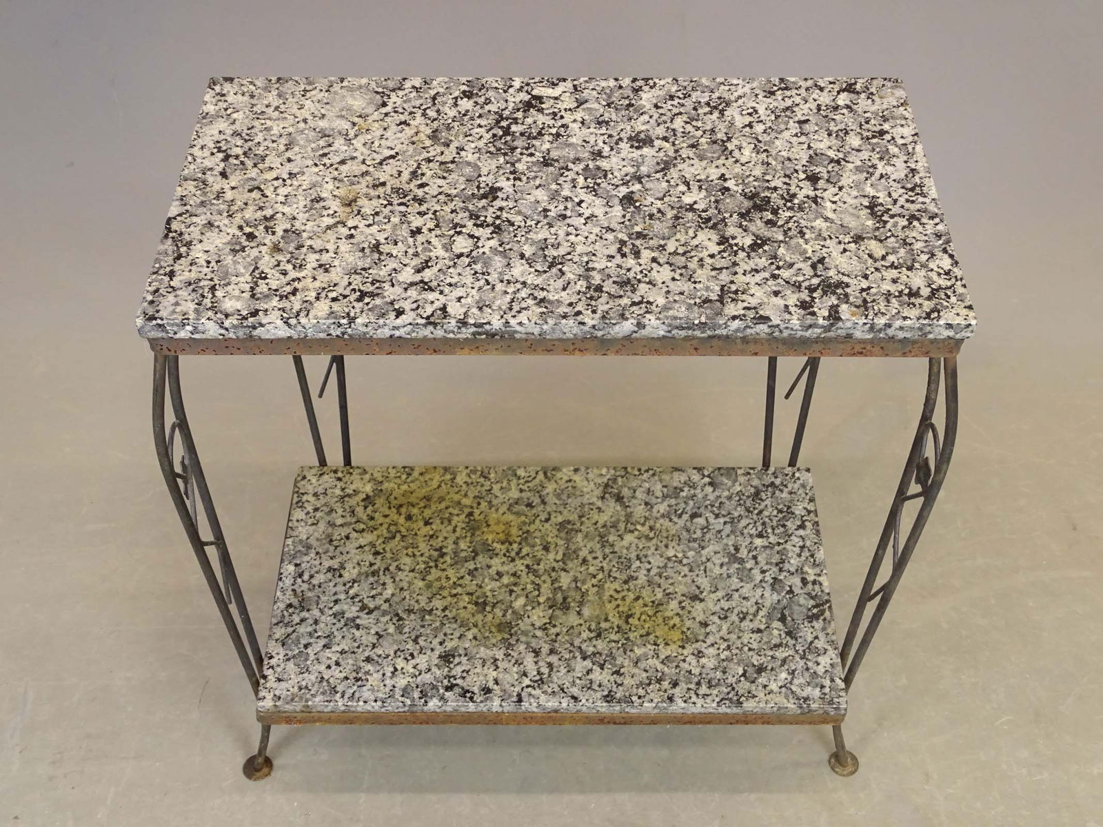 Marble Top Wrought Iron Stand - 4