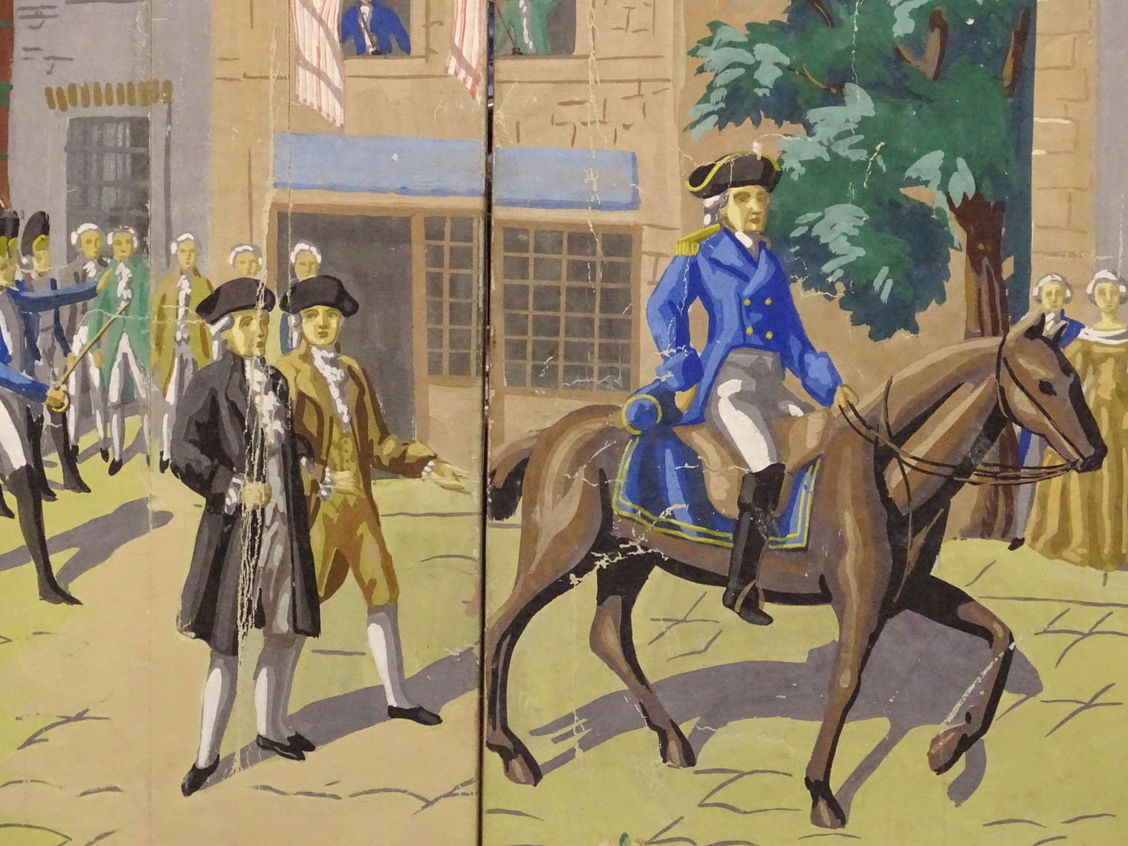 19th c. Wallpaper Screen - 3