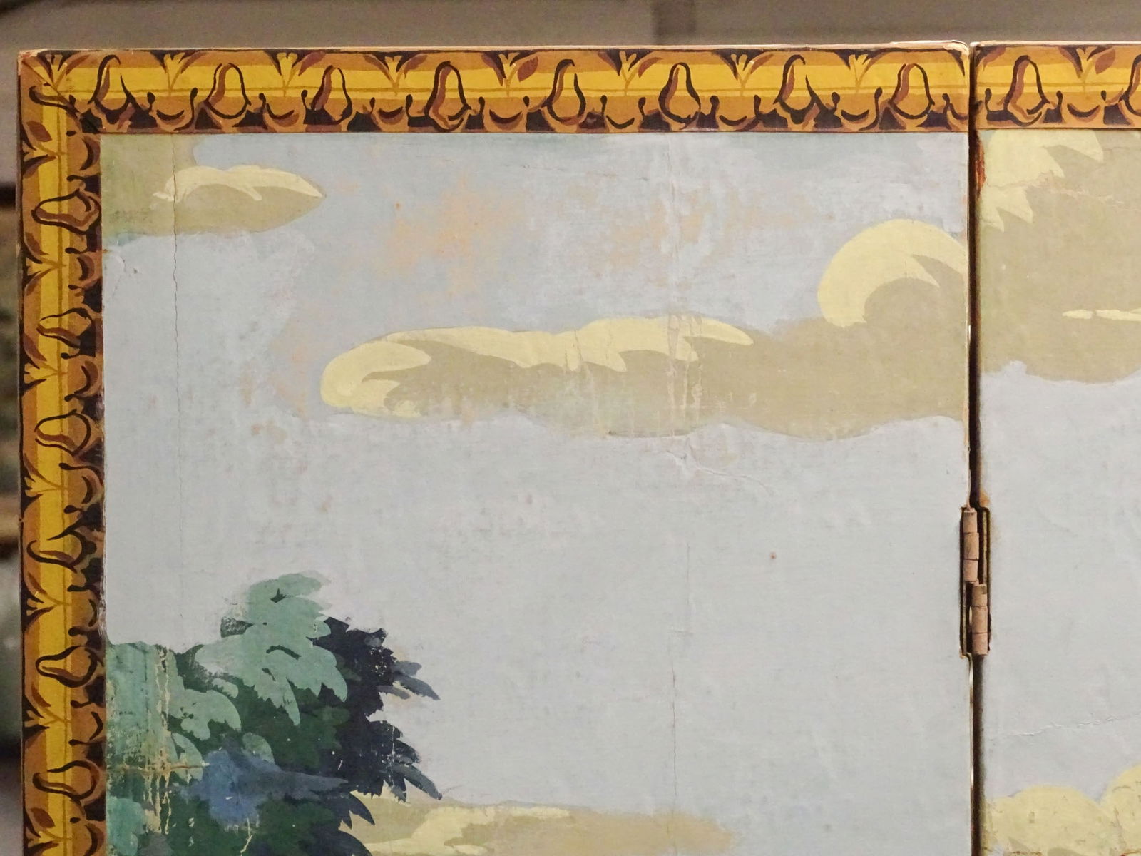 19th c. Wallpaper Screen - 4