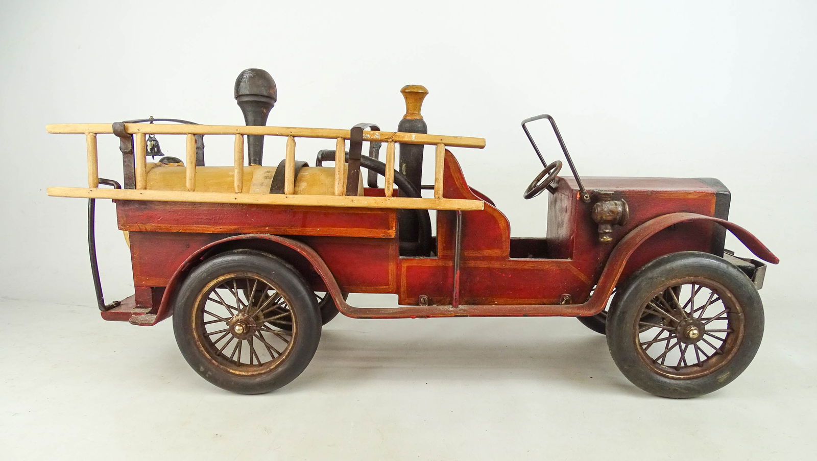 Resin Fire Pumper Truch: Resin and wood Fire Pumper truck. Reprocrafters C. 1995. 27" L..