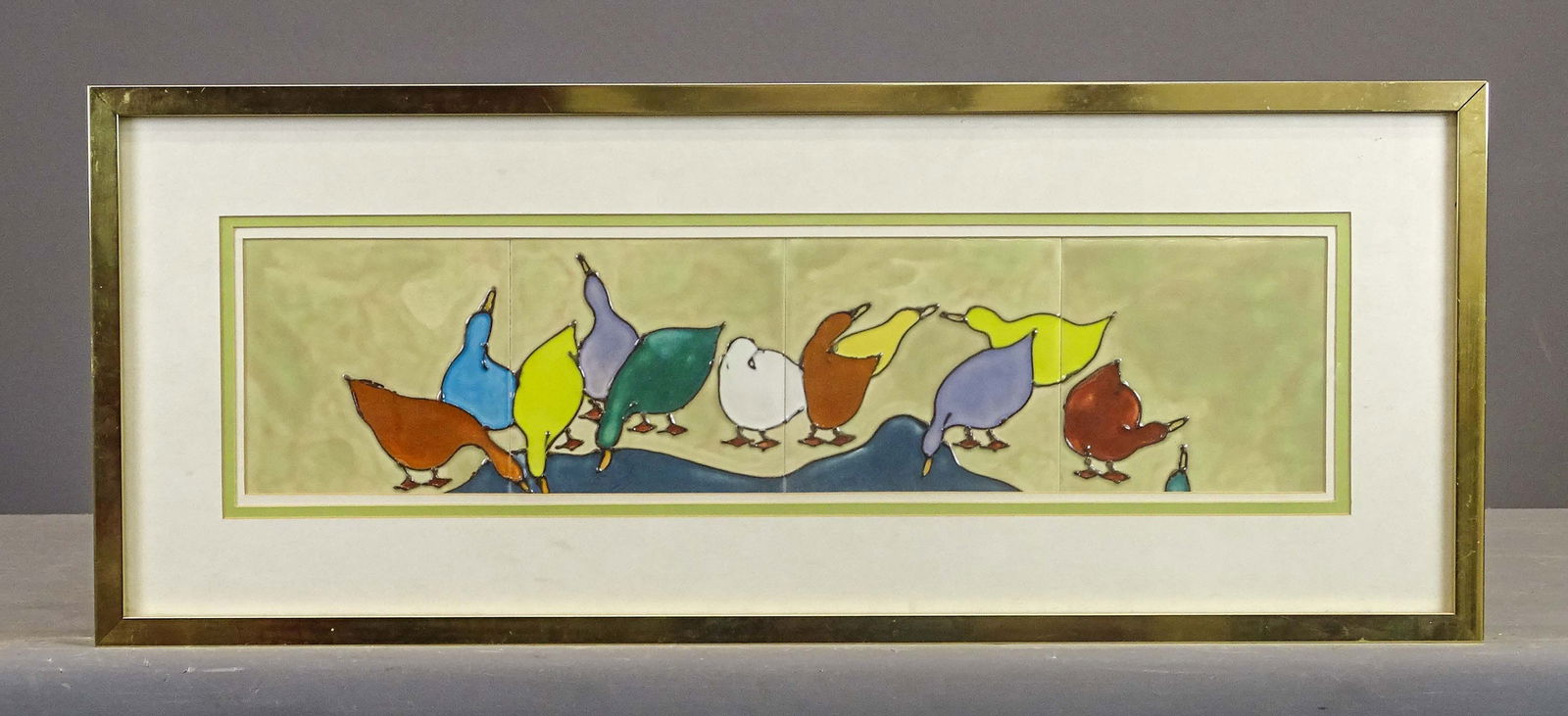 Harris Strong Tile Frieze: Harris Strong tile Frieze. Overall in frame 12 1/2" x 30 1/2".