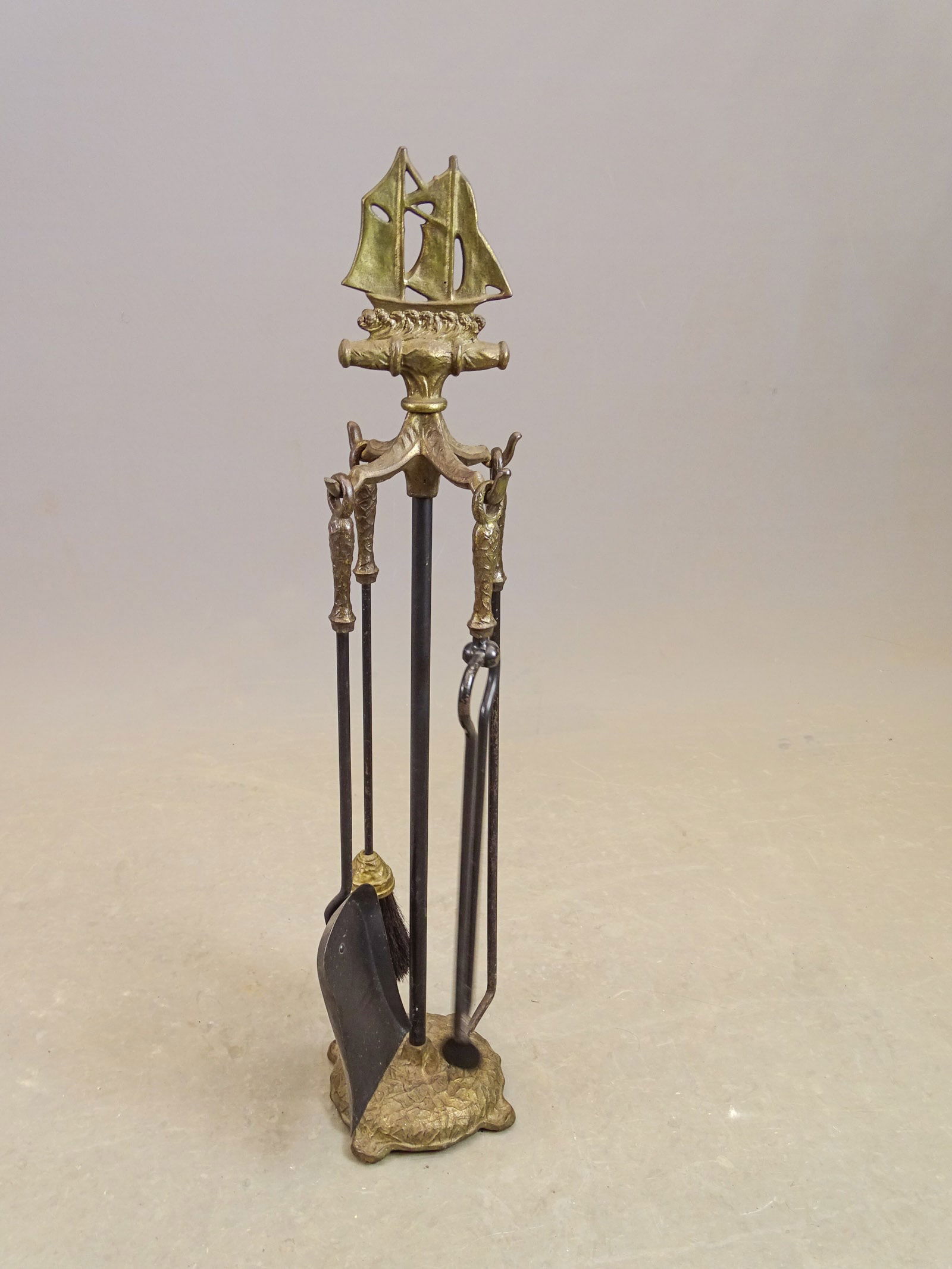 Sailing Ship Andirons and Firetools - 4