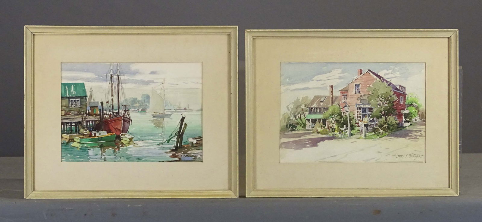 James King Bonnar (20th Century): James King Bonnar (20th Century), two watercolors. Overall in frames 16" x 19 1/2".