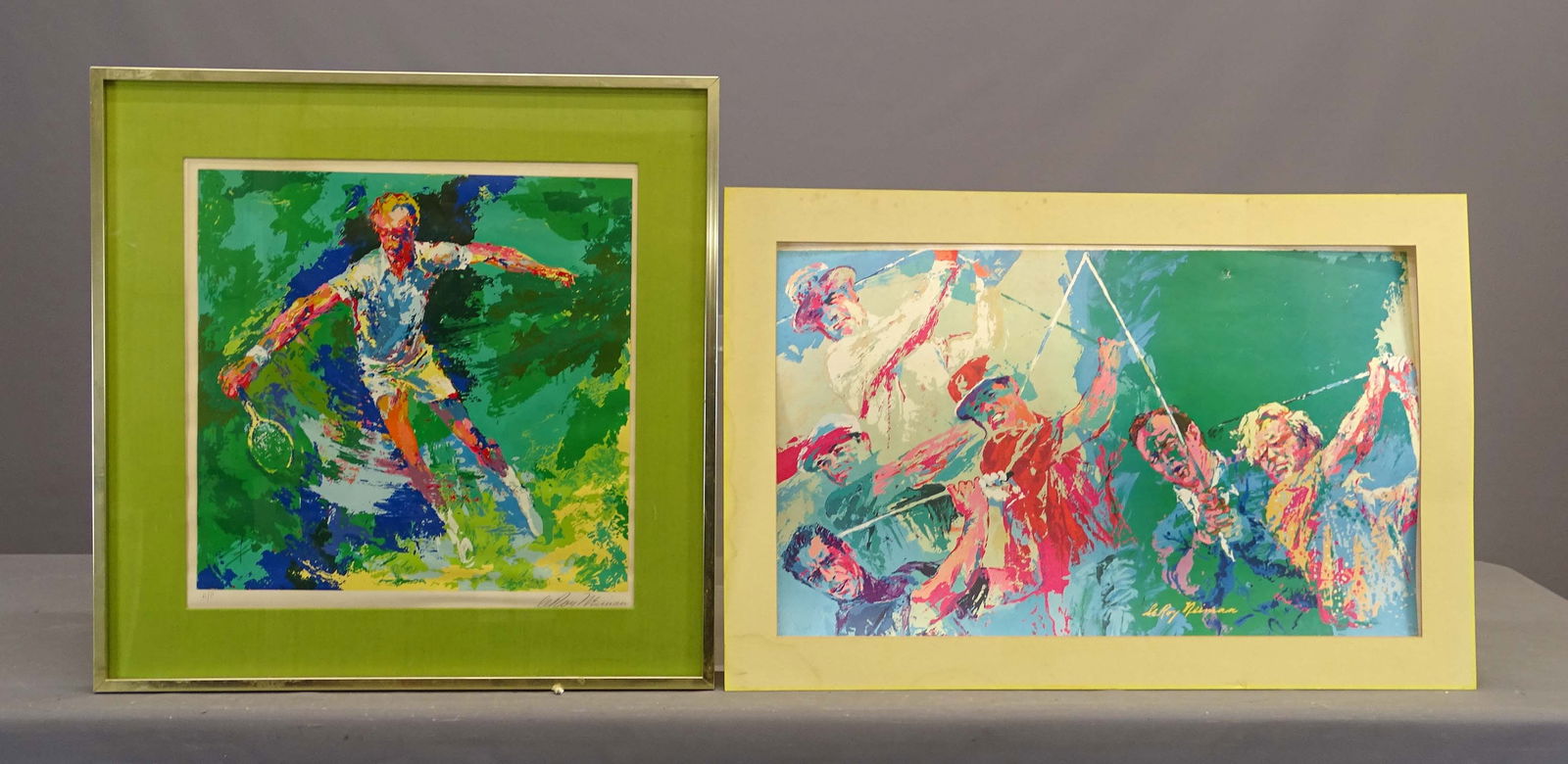 Leroy Nieman Prints: Lot (2) Leroy Nieman sporting prints. One framed (info verso, overall 29" x 28 1/2"), the other unframed (has small puncture, 24" x 36".