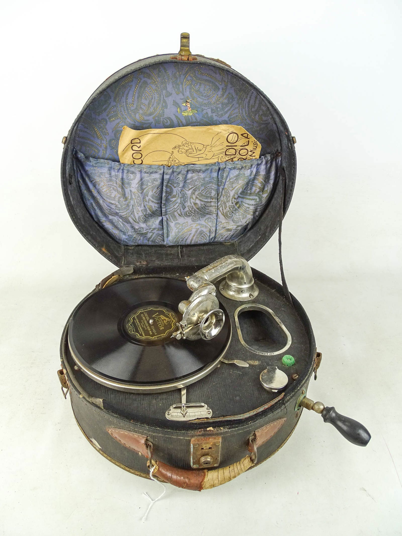 Vintage Record Player: Vintage record player. 15" x 14 1/2" x 8".