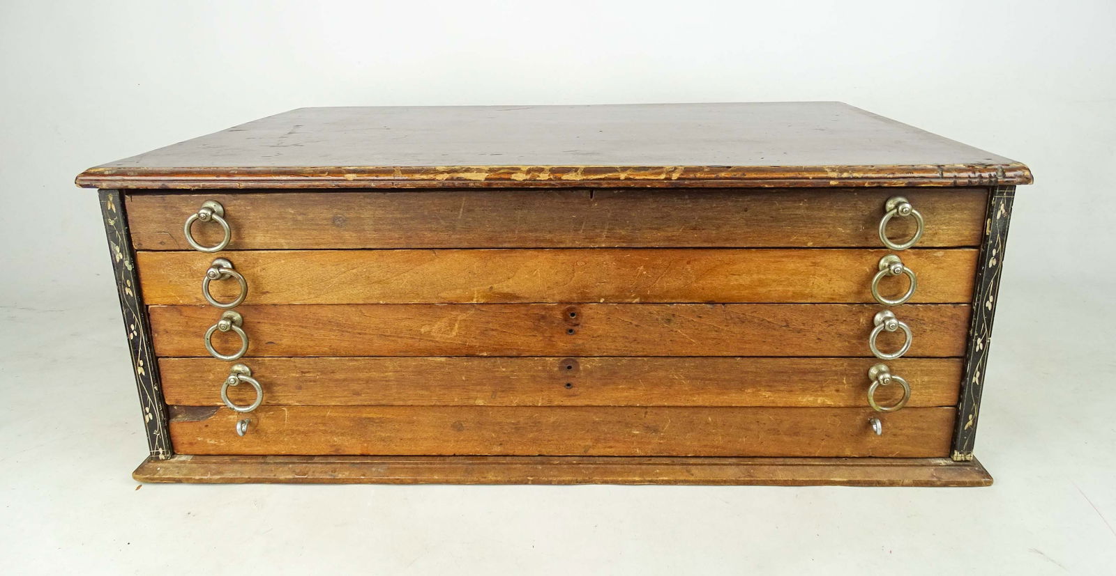 Antique Spool Cabinet: Antique spool cabinet. 24" x 7" x 9" Ht..