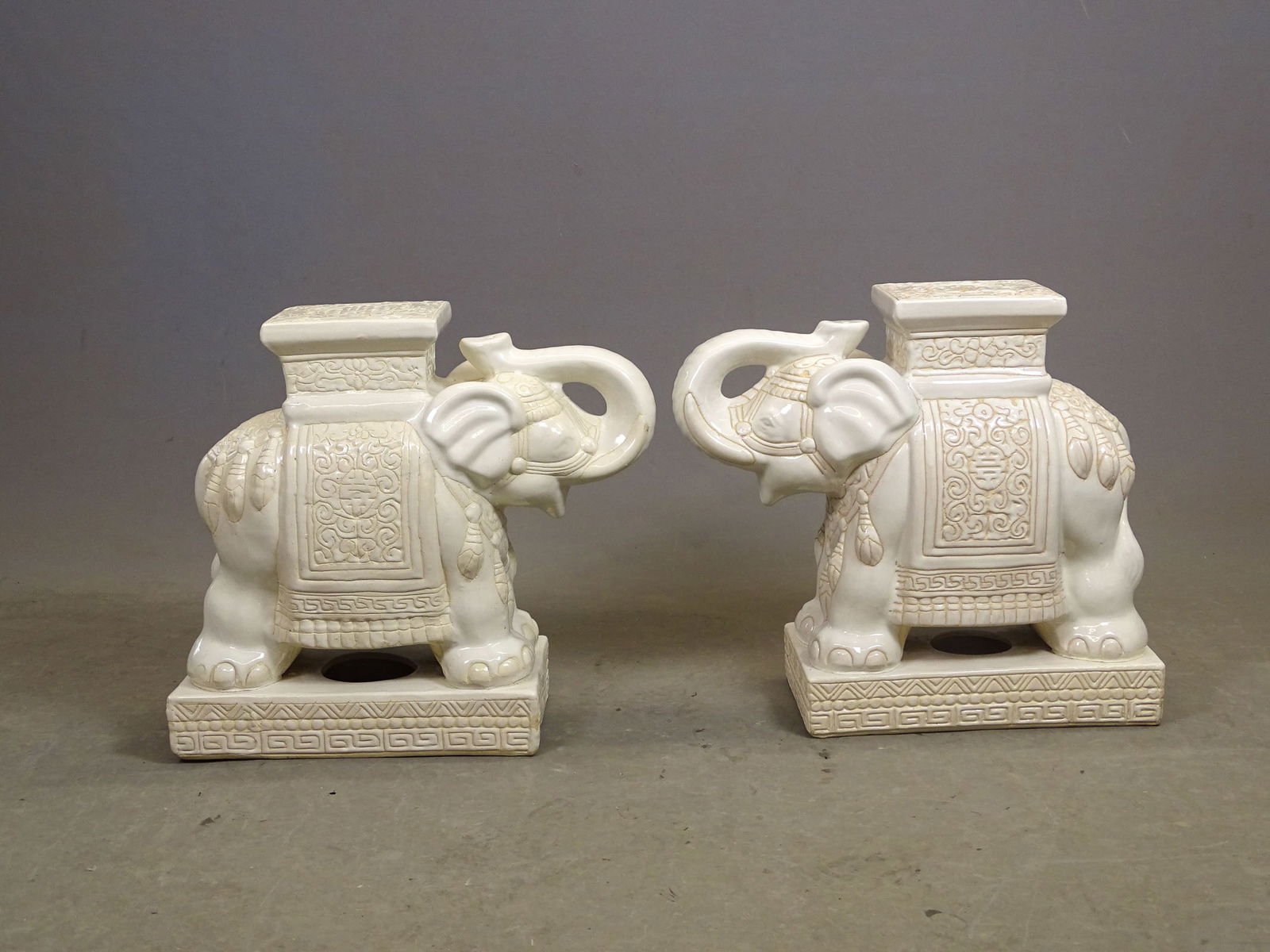 Pair Ceramic Garden Seats - 2