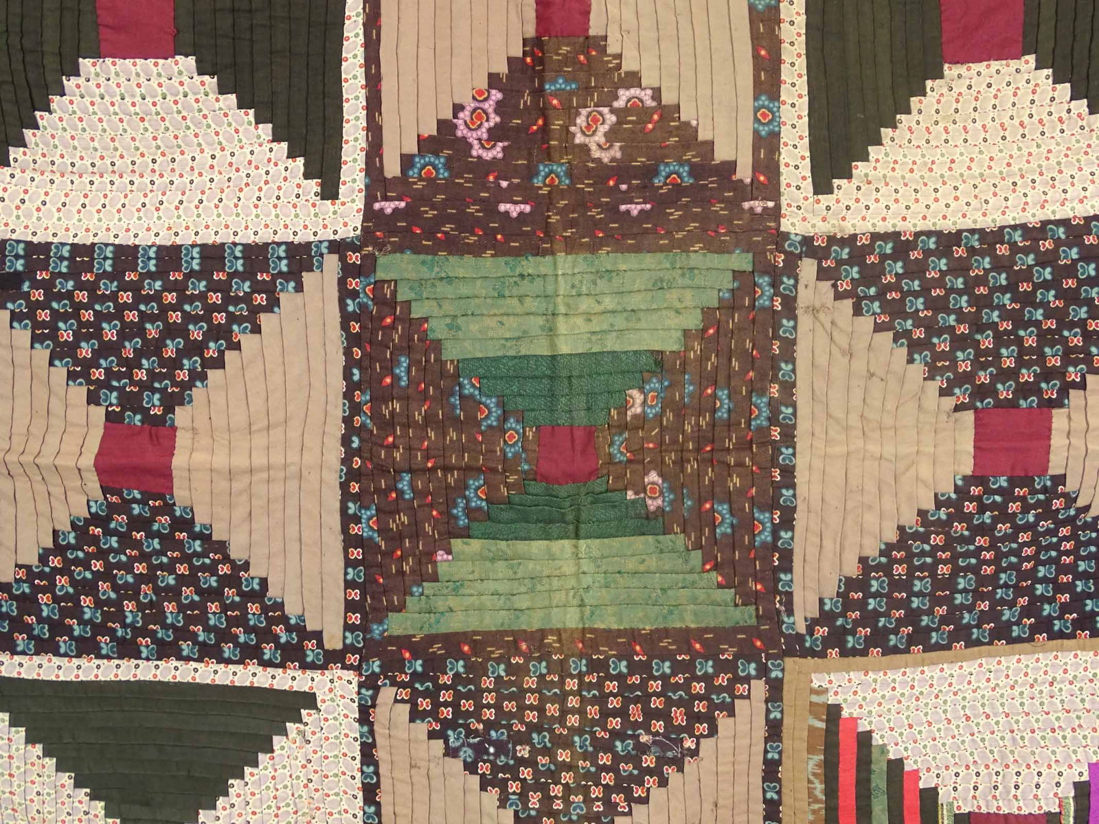 C. 1860 Log Cabin Quilt - 2