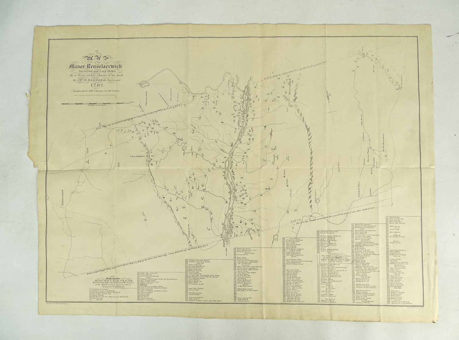 1767 Manor Renselarwick Map: 1767 Manor Renselarwick Map. R. Bleeker Surveyor. Unframed 16 1/2" x 22".