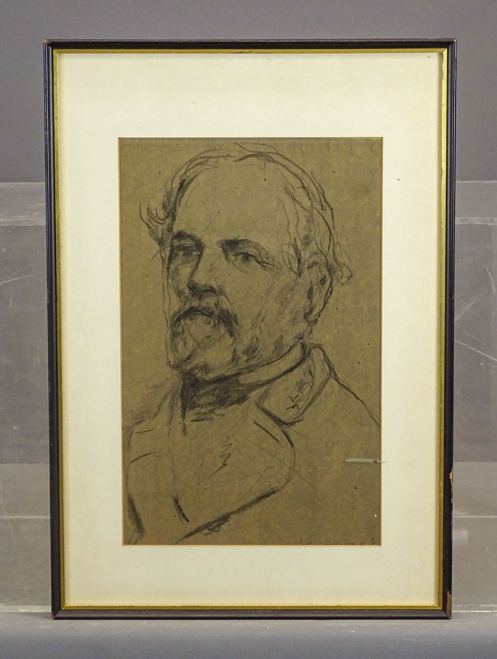 Original Sketch of Robert E. Lee: Original framed pencil sketch of Robert E. Lee. Signed. Overall in frame 23" x 16".