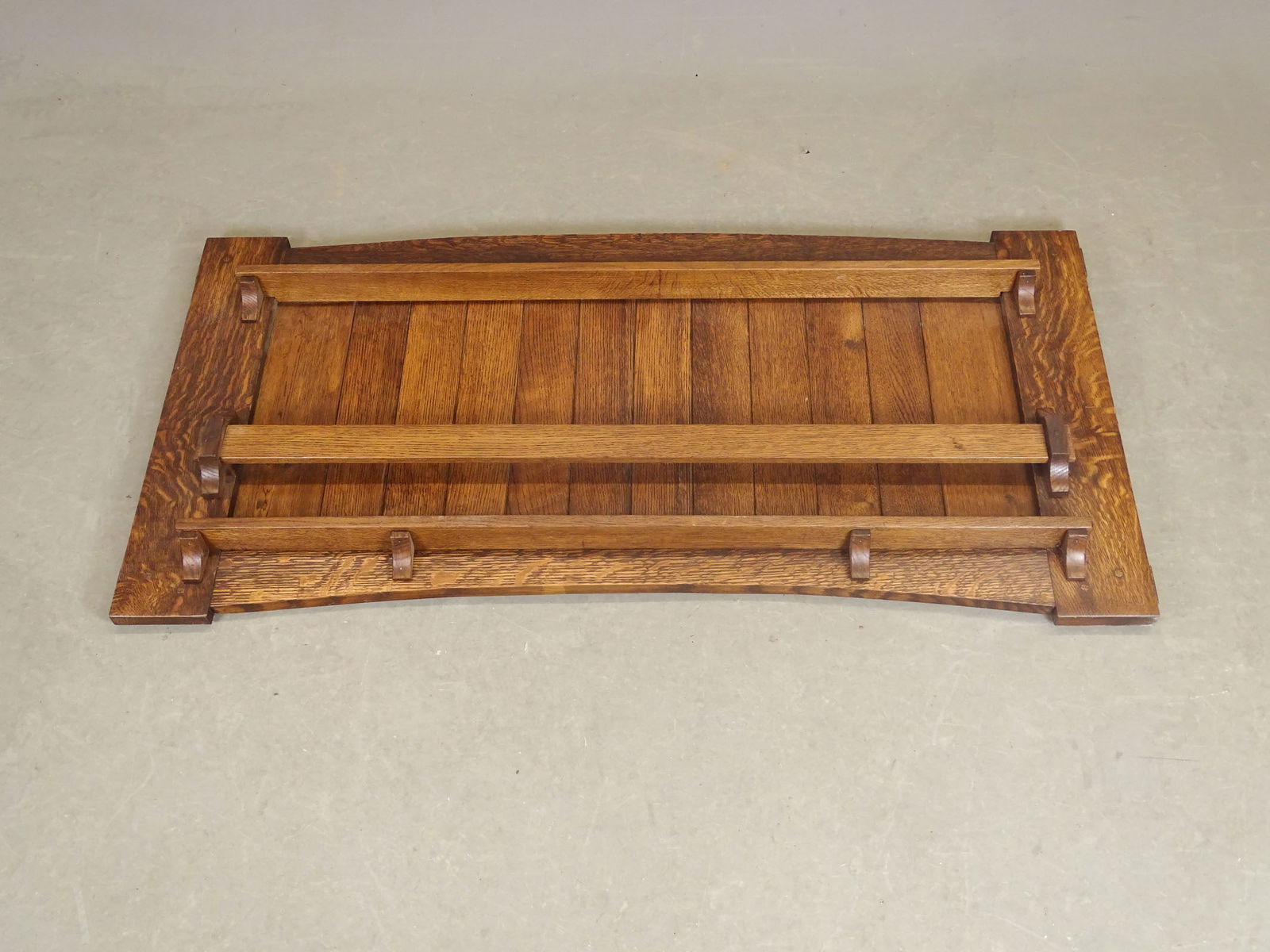 Mission Oak Plate Rack: Mission oak plate rack. 48" x 24".