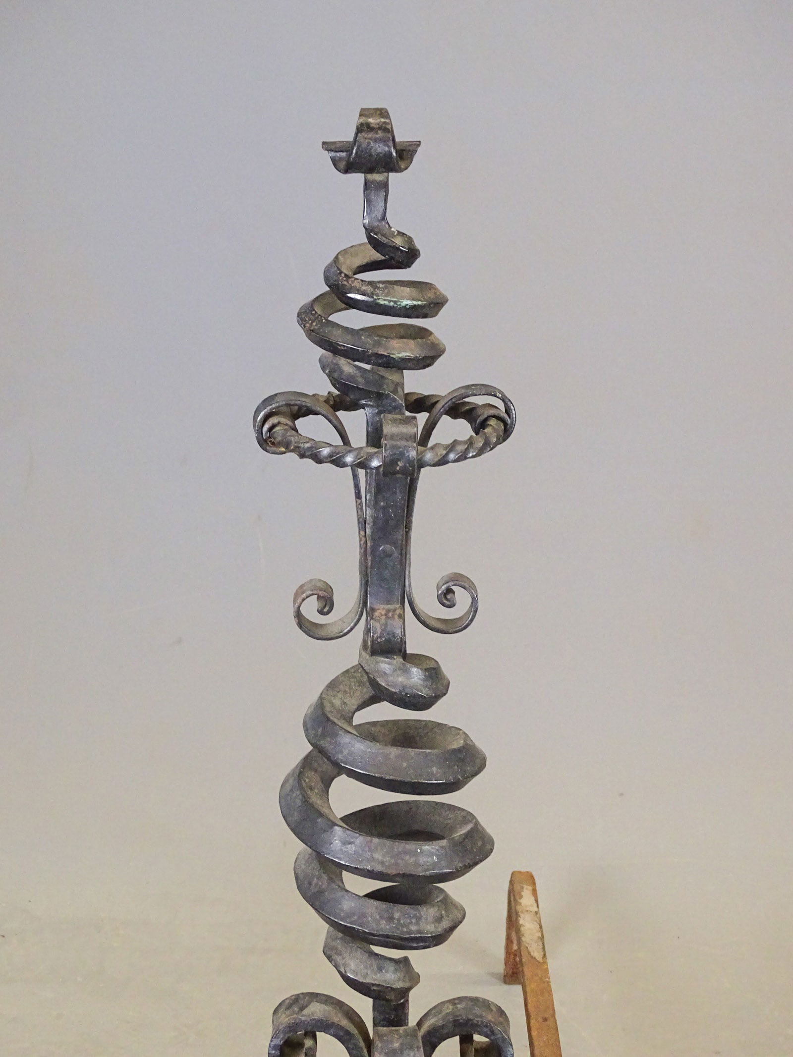 Pair Monumental Andirons - 4