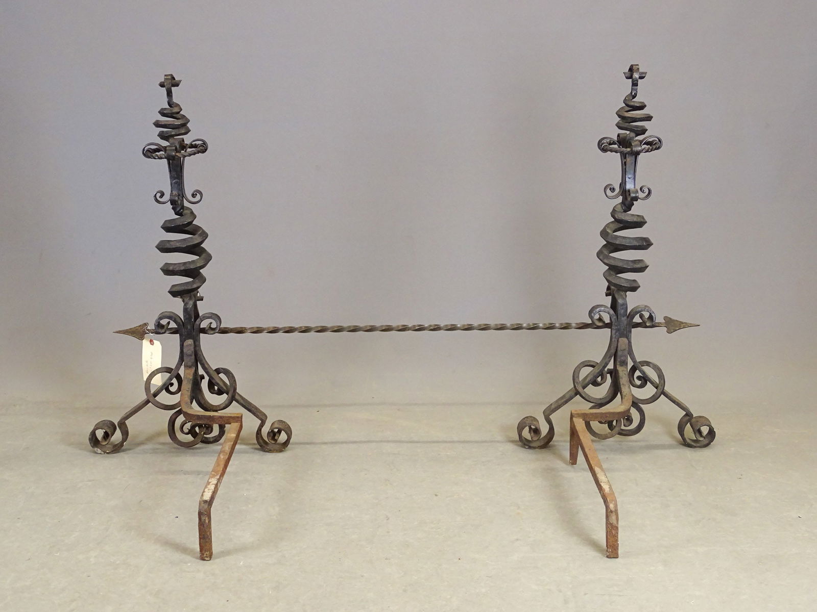 Pair Monumental Andirons - 6