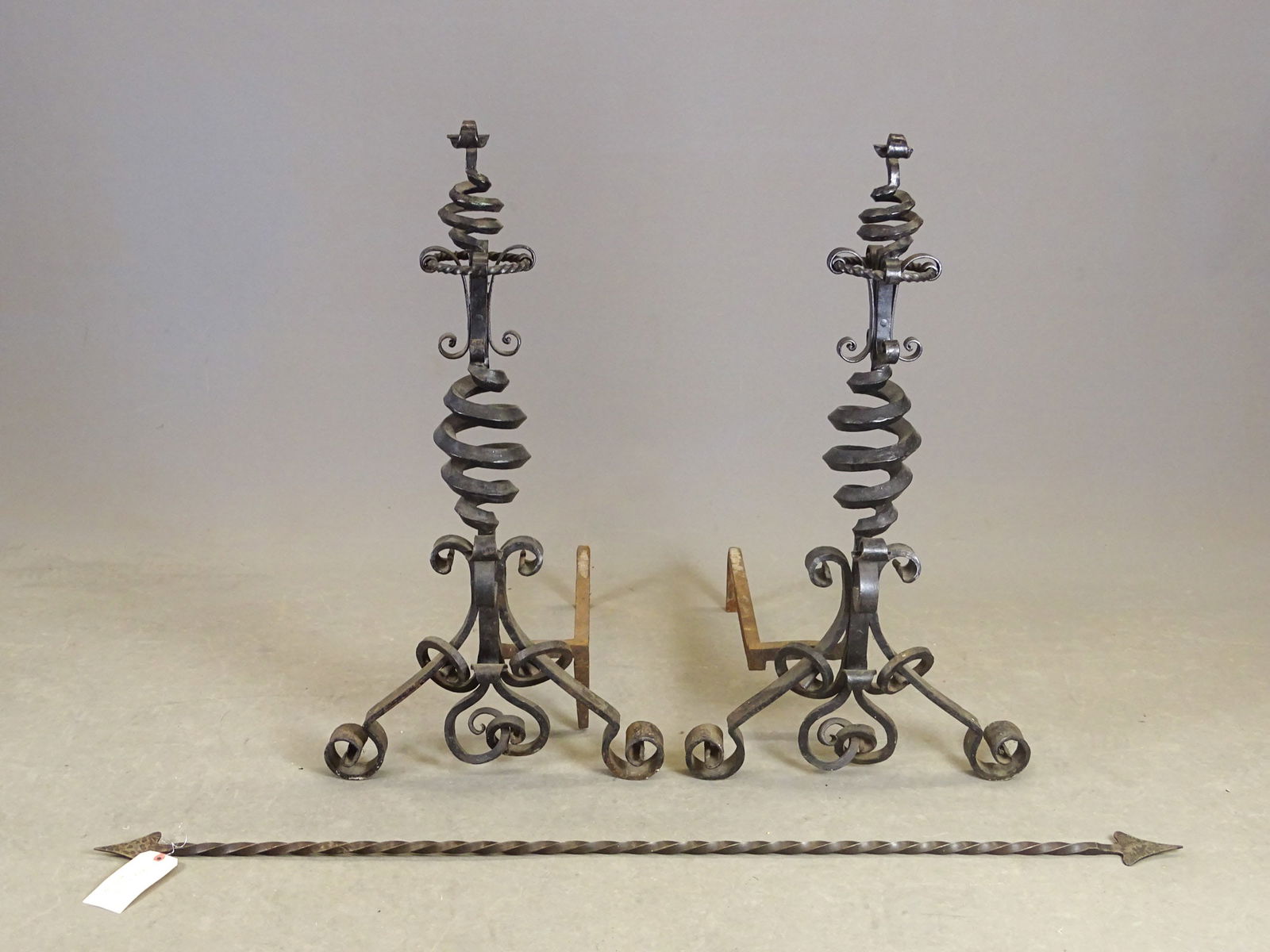 Pair Monumental Andirons - 7