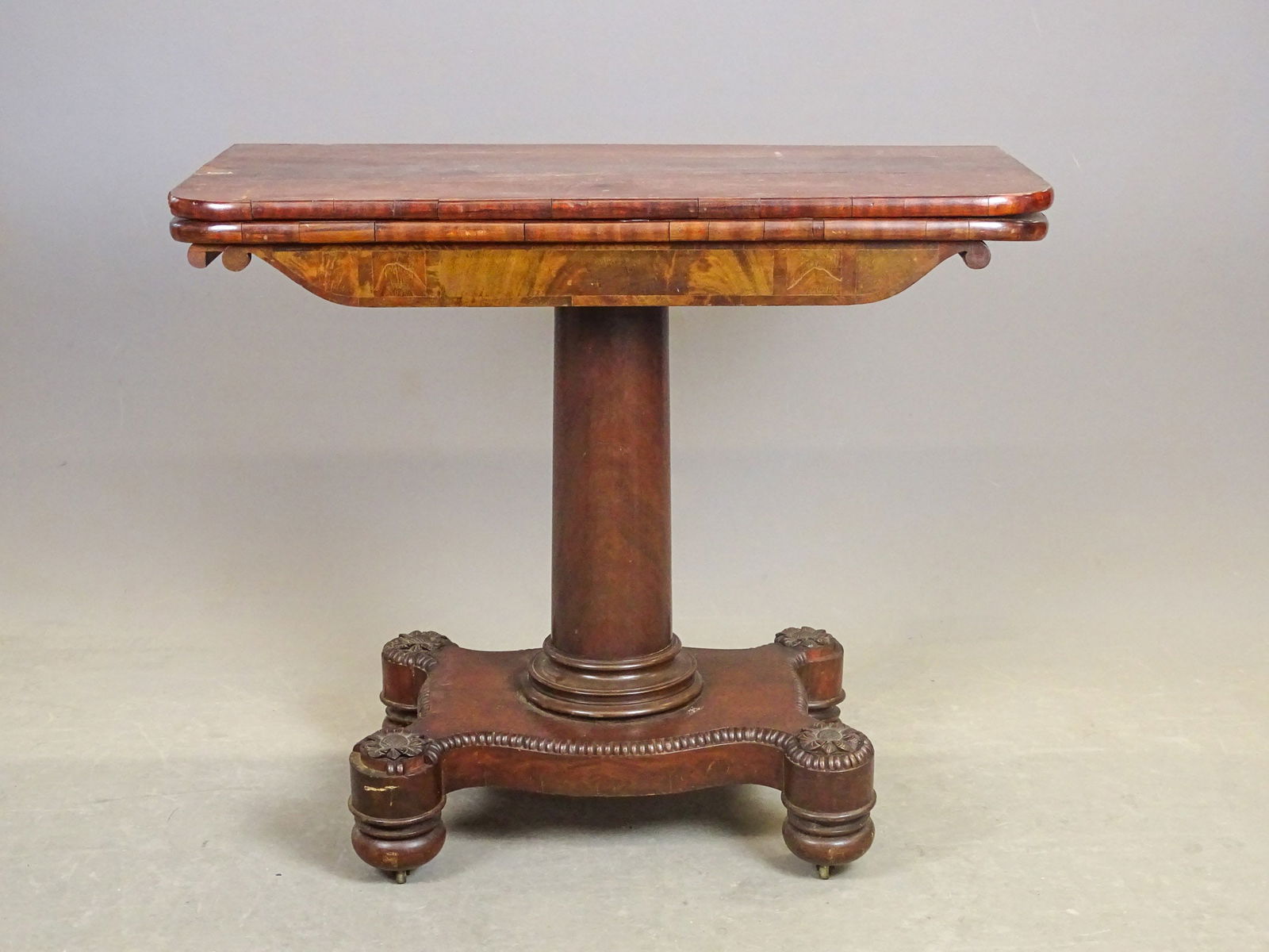 19th c. Classical Mahogany Card Table - 2