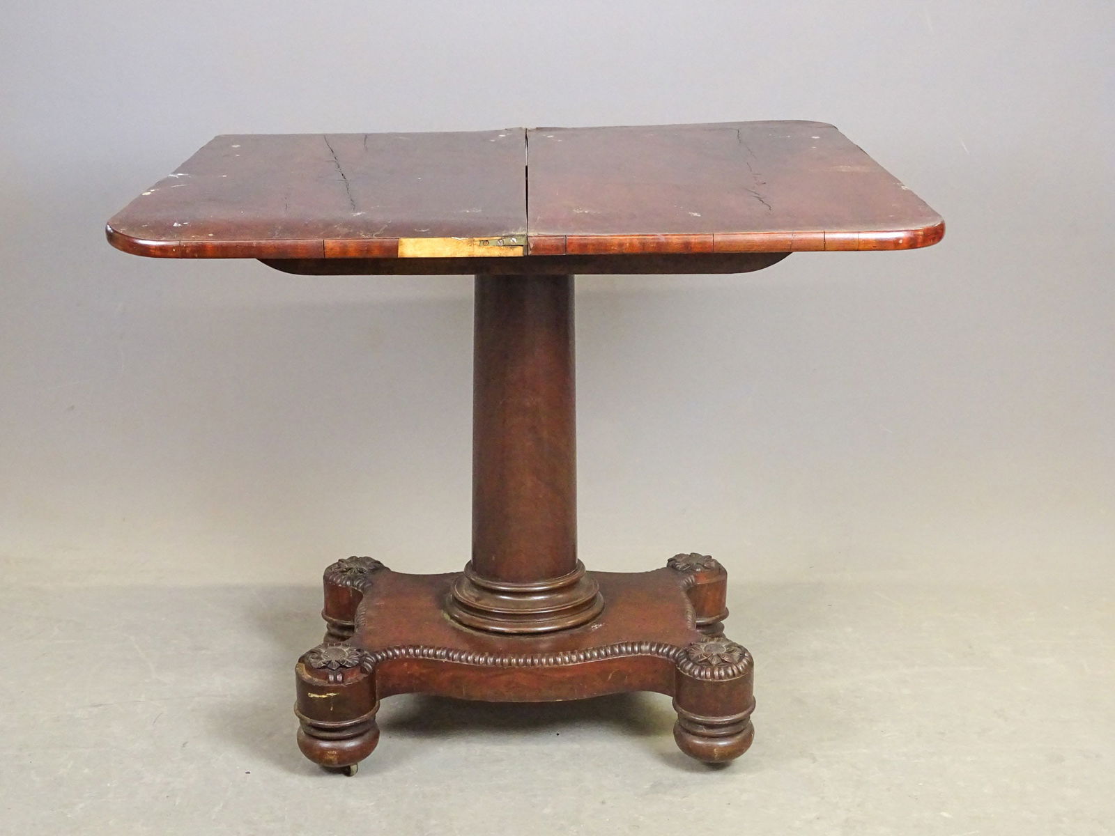 19th c. Classical Mahogany Card Table - 5