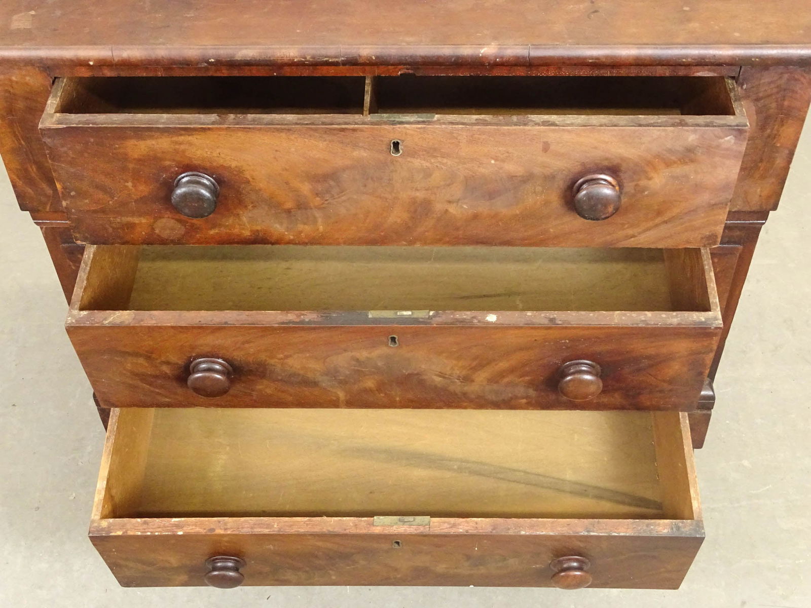 19th c. Empire Three Drawer Chest - 3