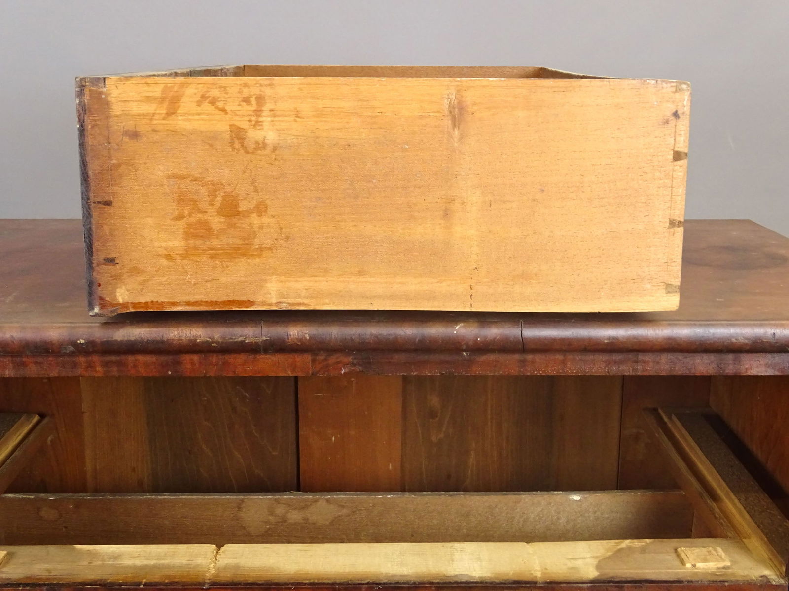 19th c. Empire Three Drawer Chest - 4