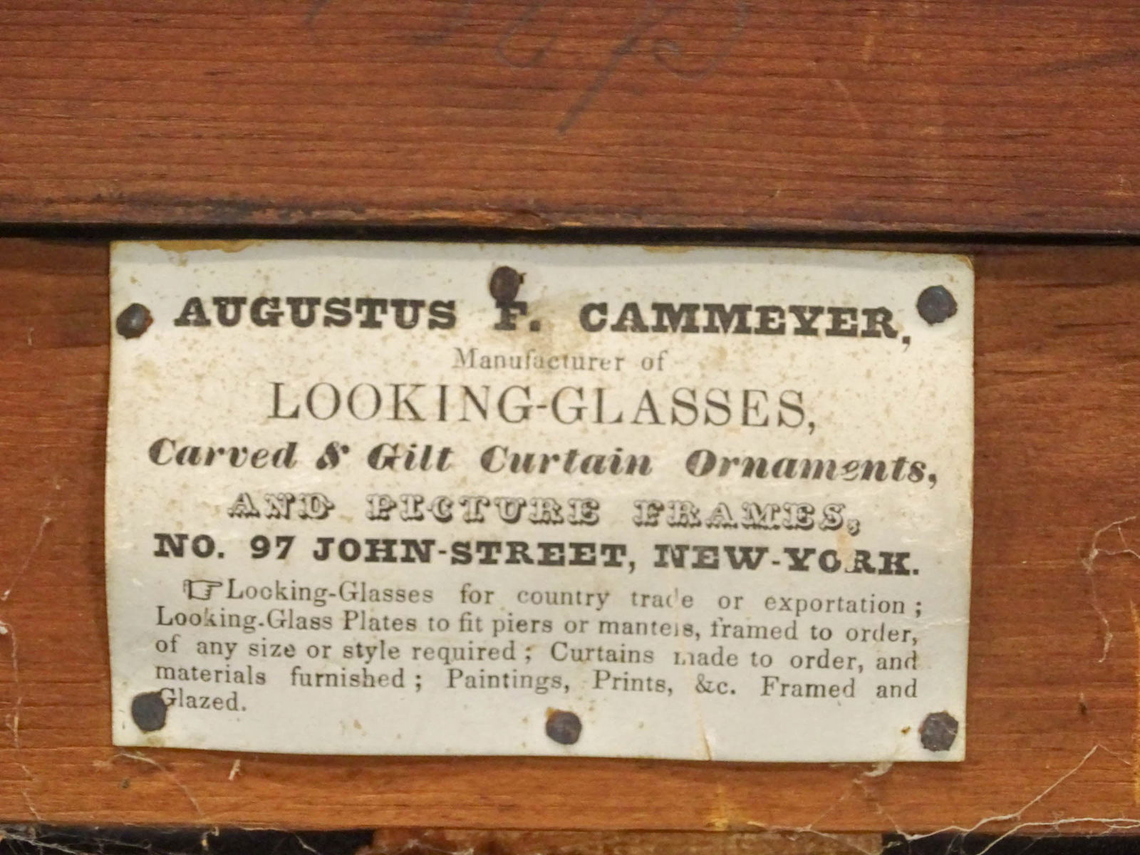 19th c. Labeled N.Y.C. Mirror - 5