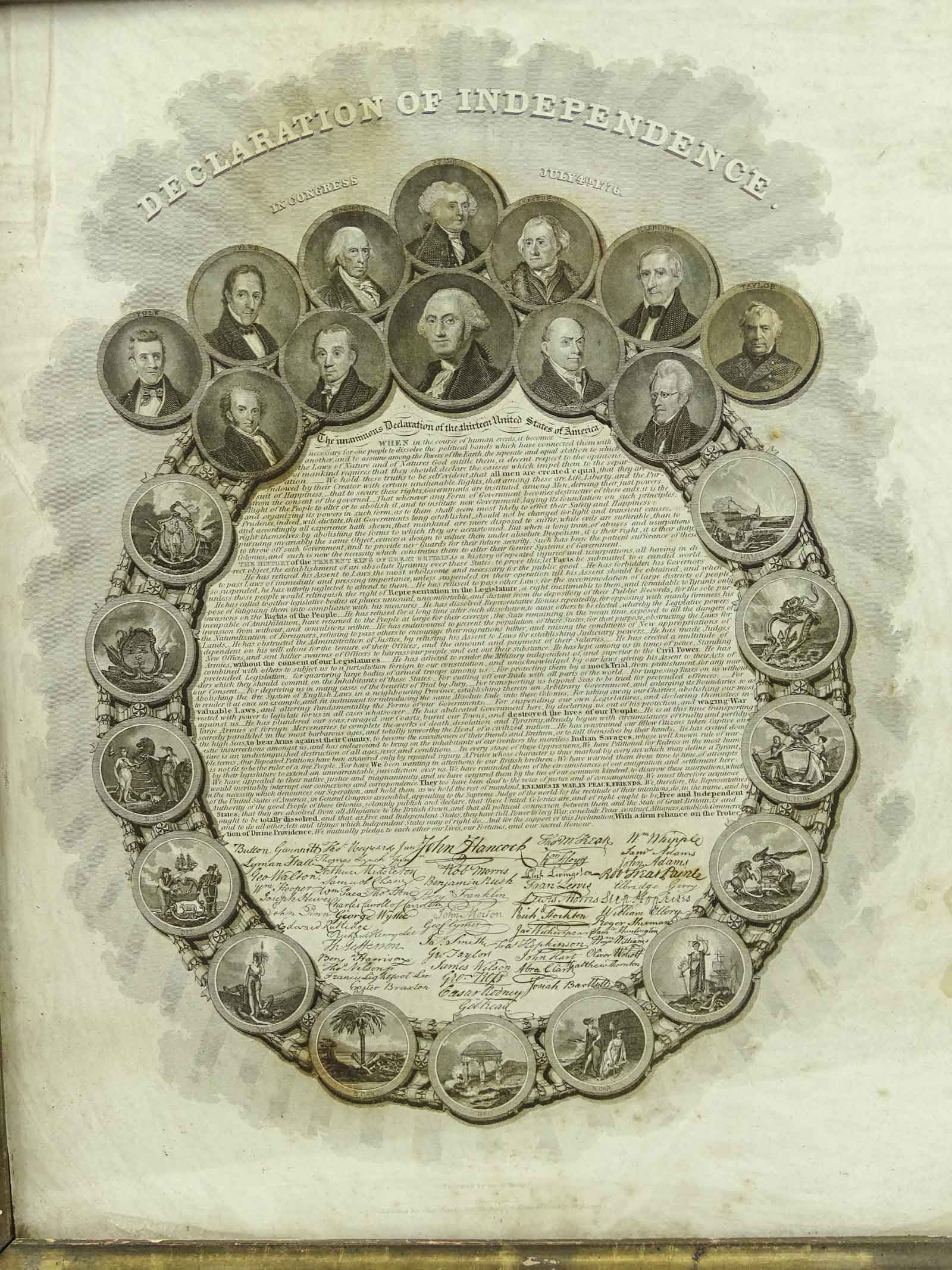 19th c. Print "DECLARATION OF INDEPENDENCE" - 2