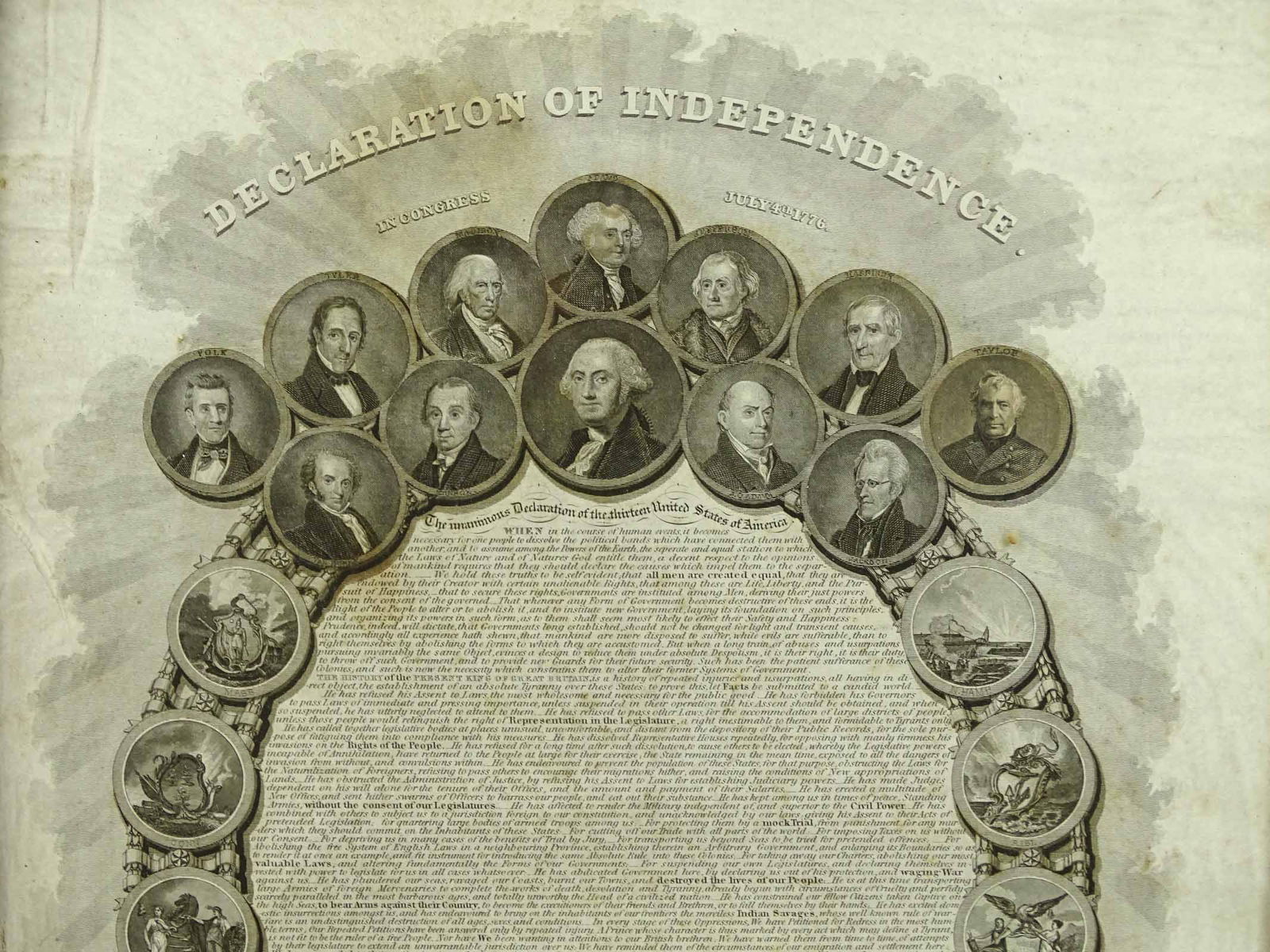 19th c. Print "DECLARATION OF INDEPENDENCE" - 3