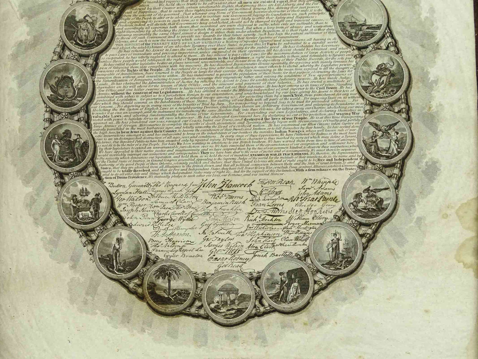 19th c. Print "DECLARATION OF INDEPENDENCE" - 4