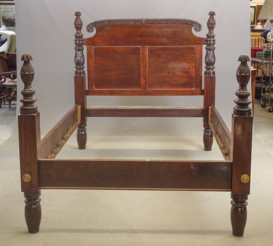 19th c. Empire Mahogany Carved Bed (1 of 6)