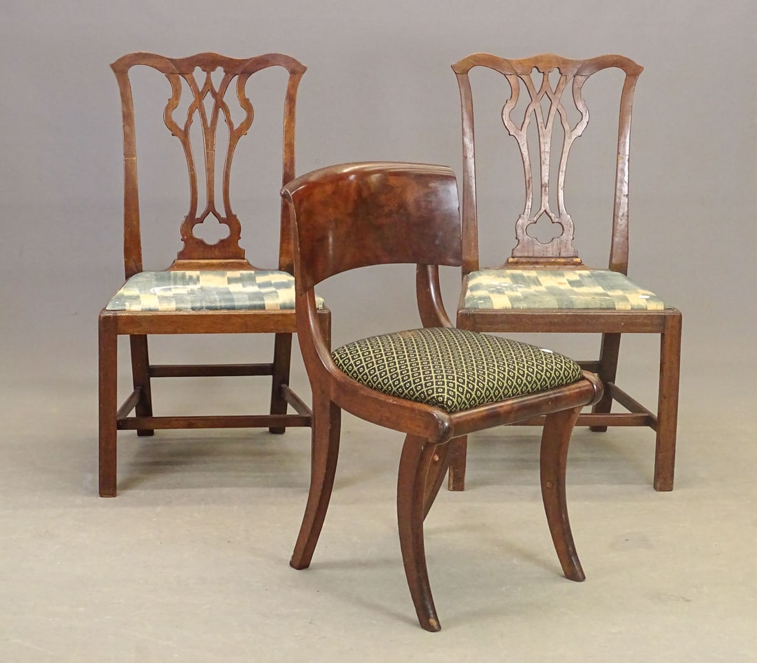 Pair 18th c. Chippendale Chairs (1 of 10)